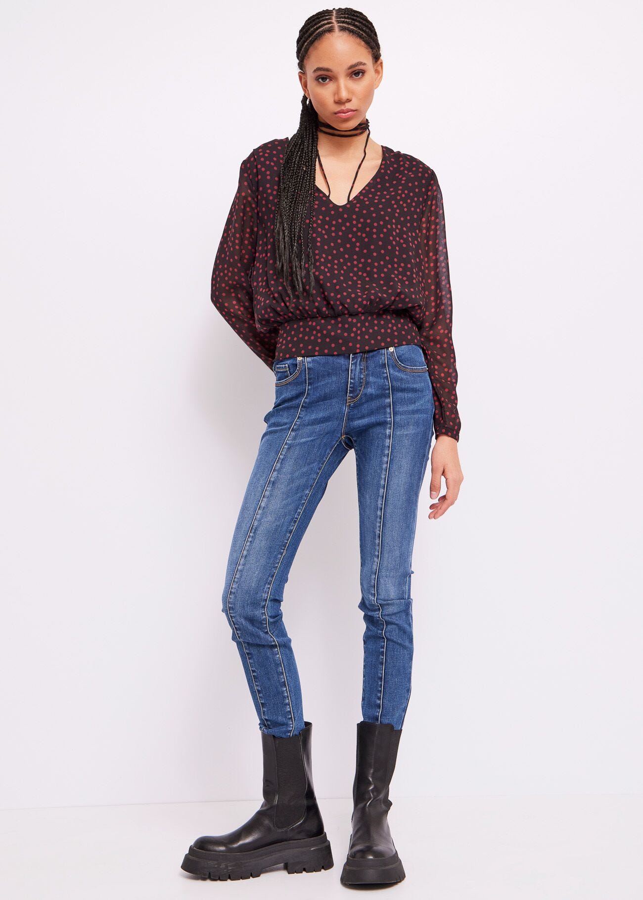 High-waist skinny jeans