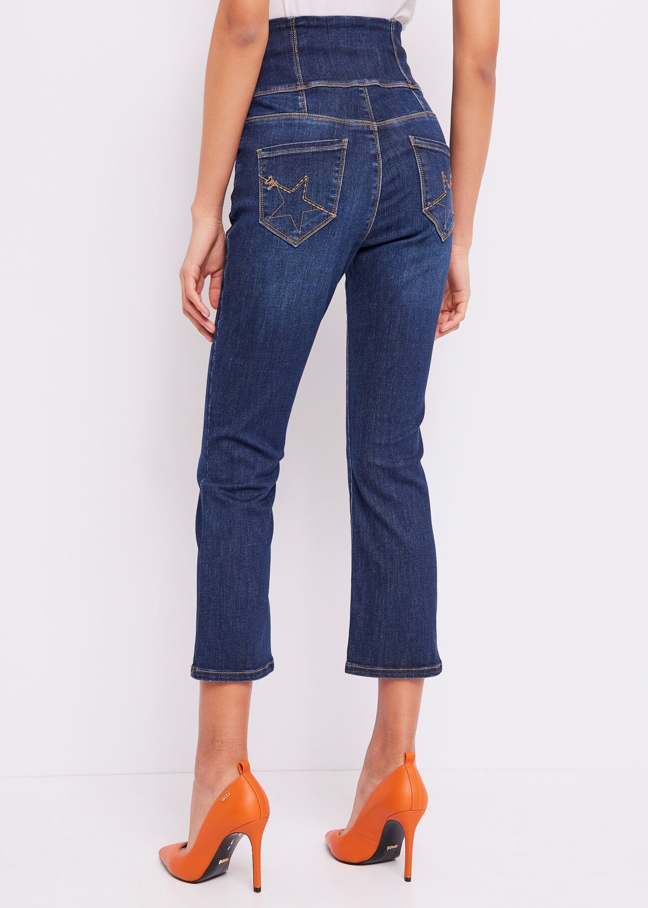 Cropped straight-fit jeans