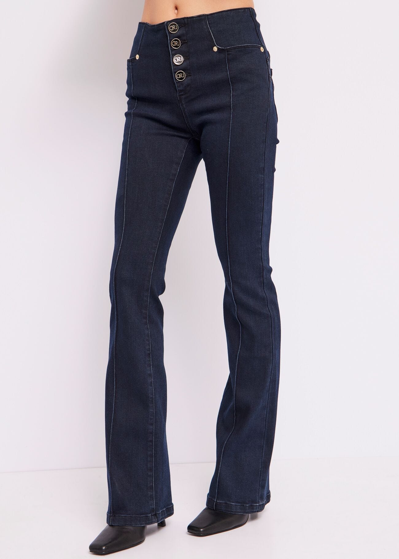 High-waist flared jeans