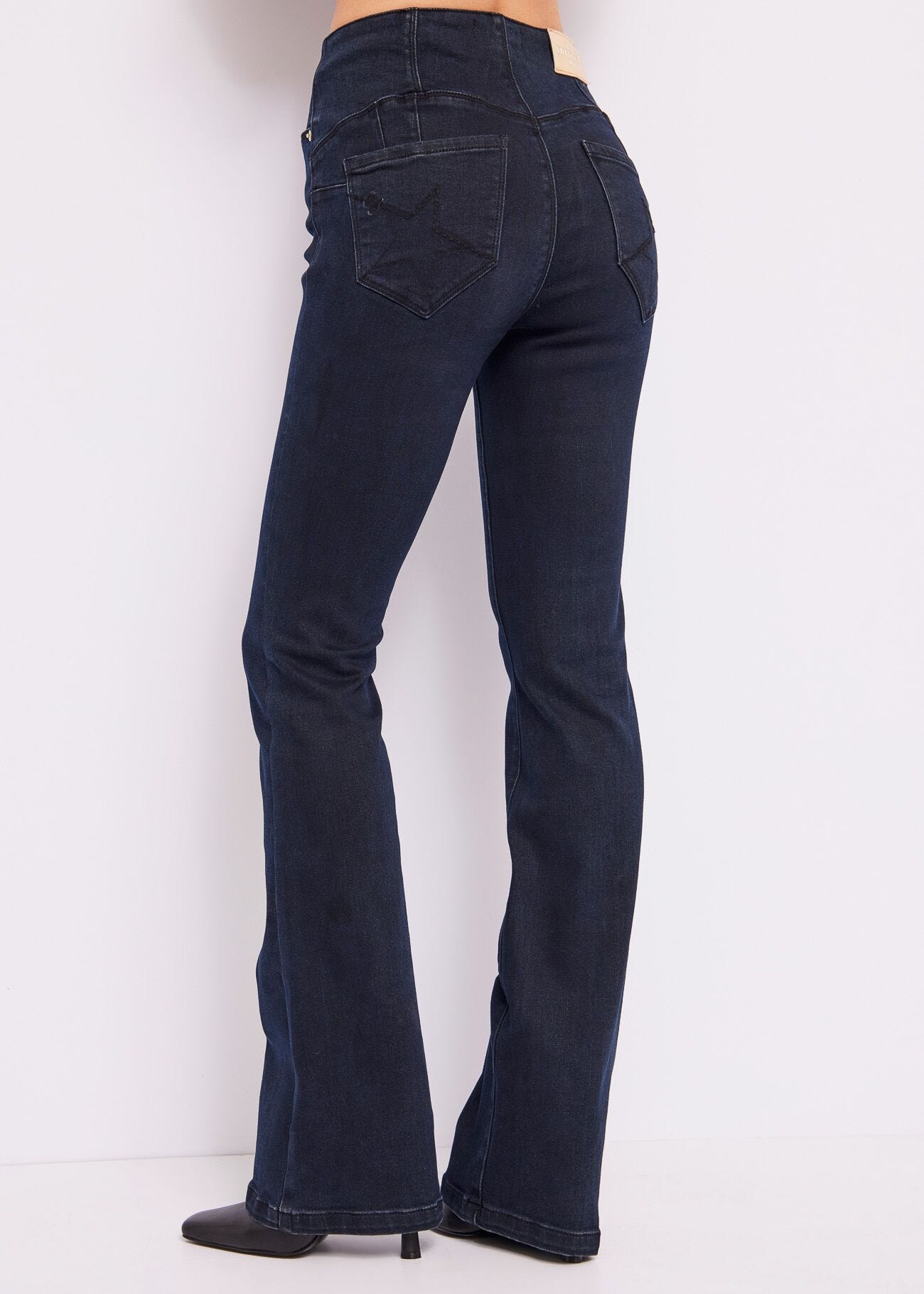 High-waist flared jeans