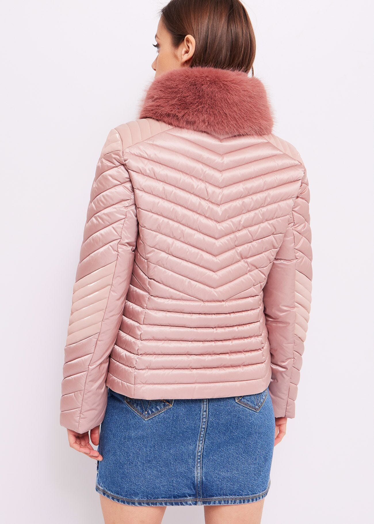 Quilted nylon down jacket