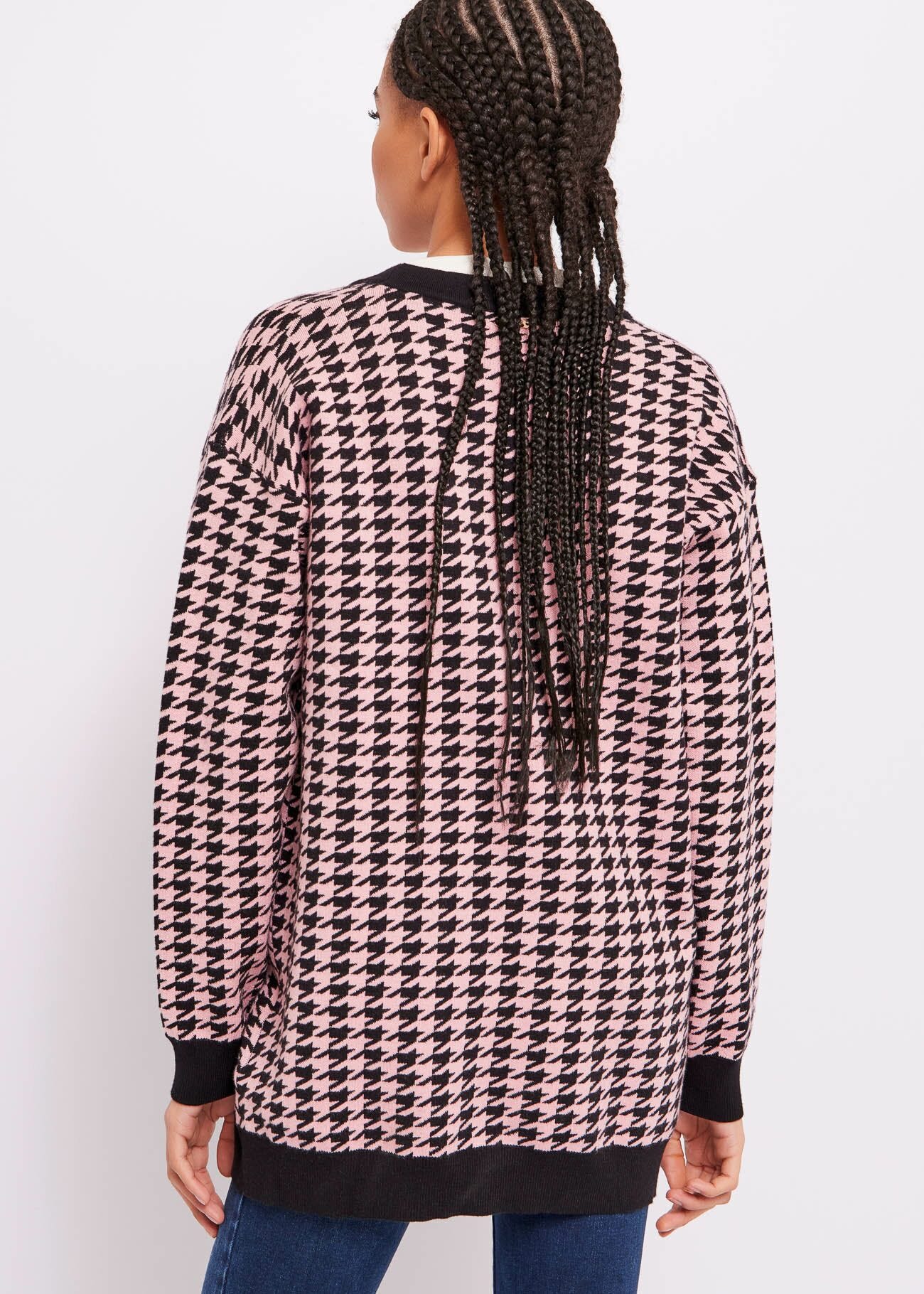Cardigan pied de poule