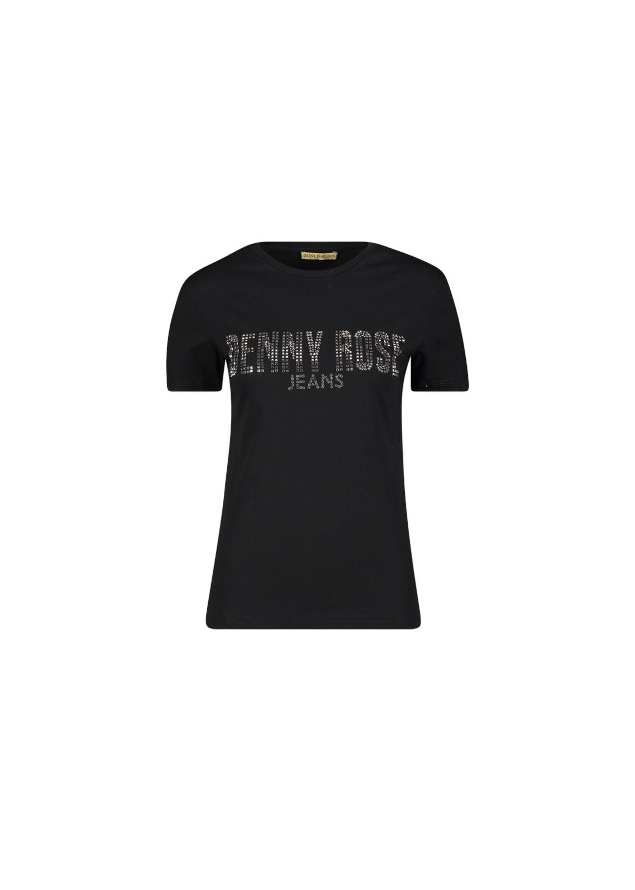 T-shirt with logo and rhinestones