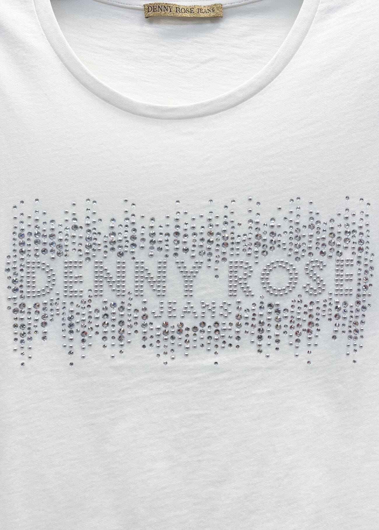 T-shirt with logo and rhinestones