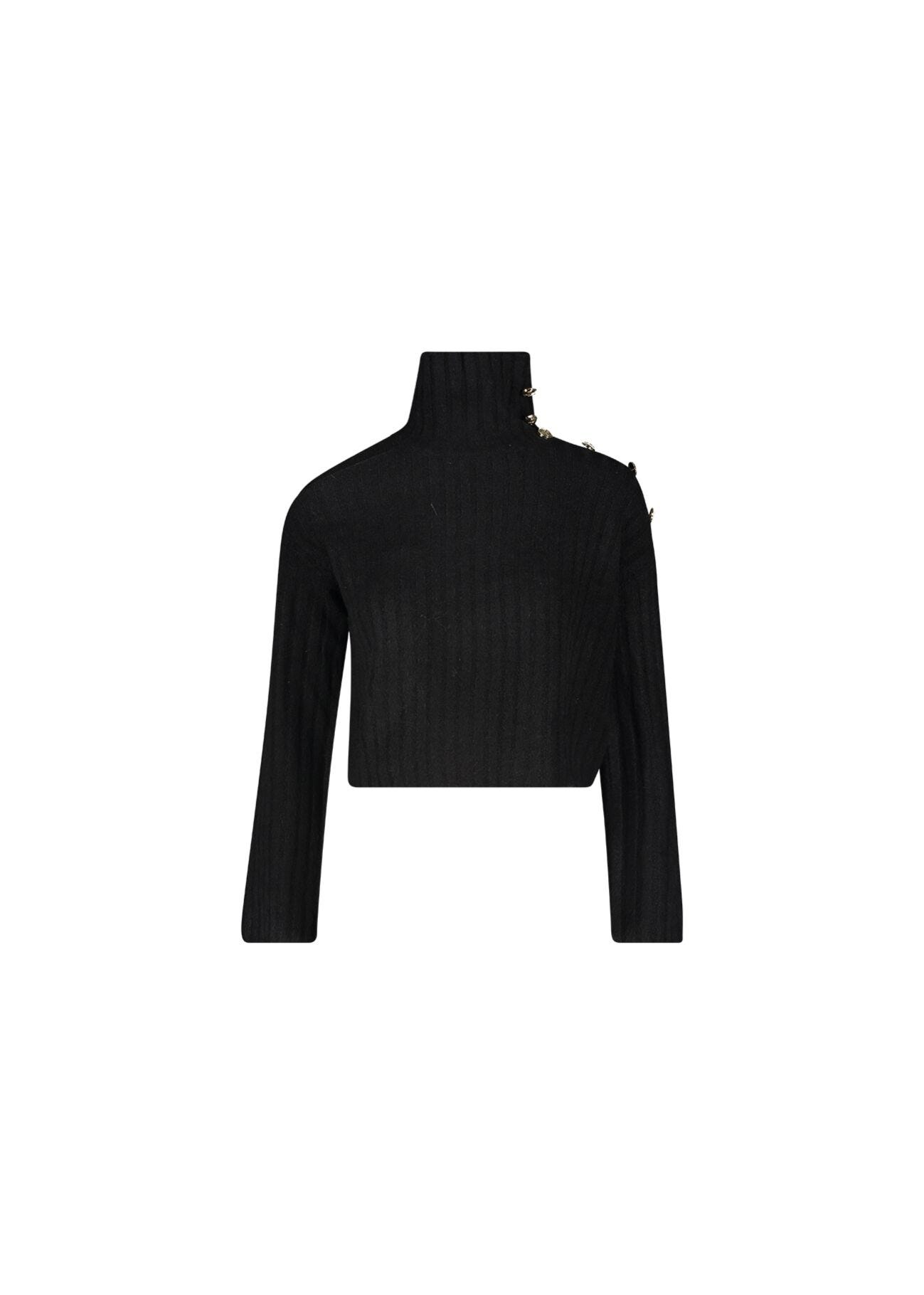 Wool-blend polo-neck jumper
