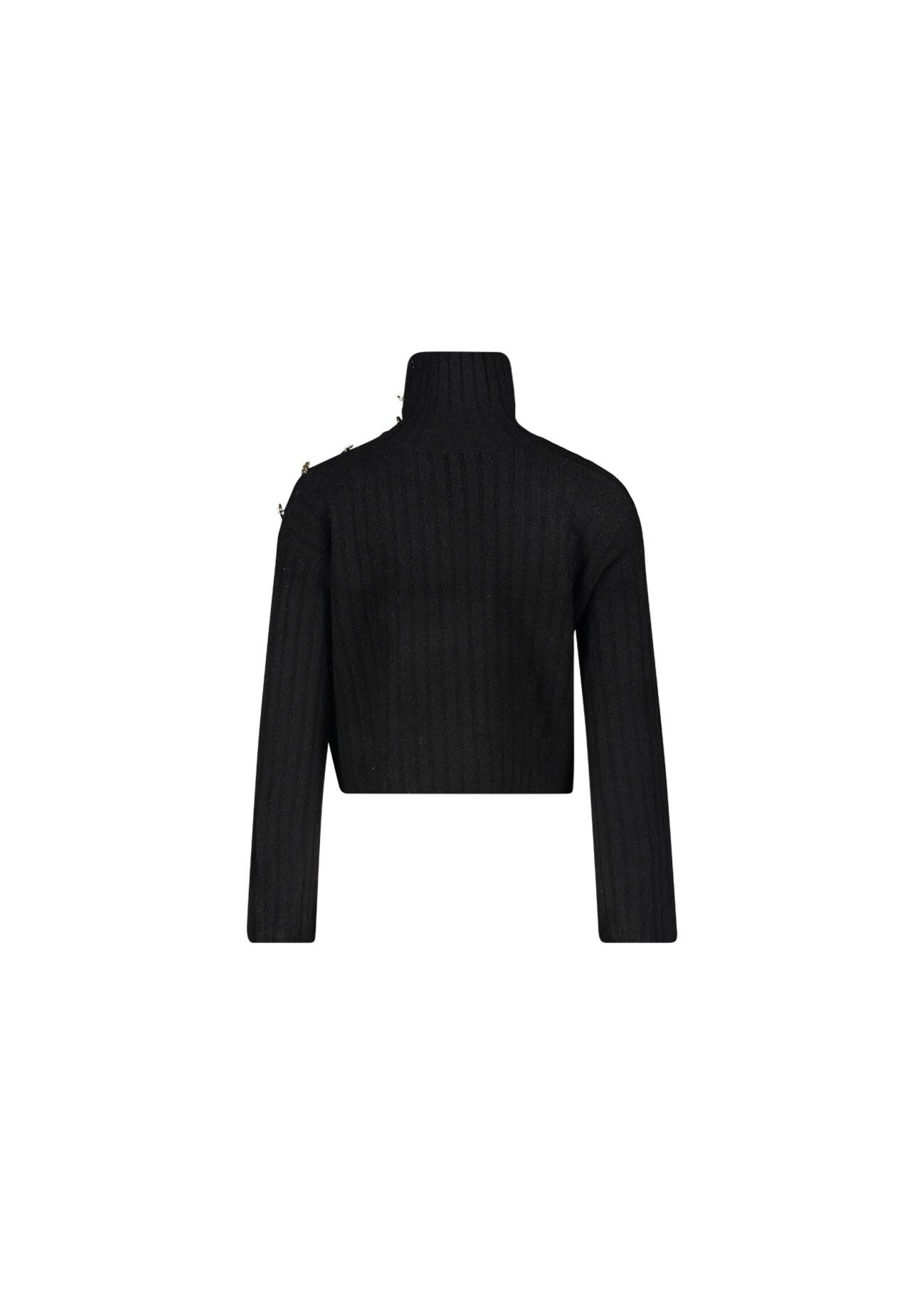 Wool-blend polo-neck jumper