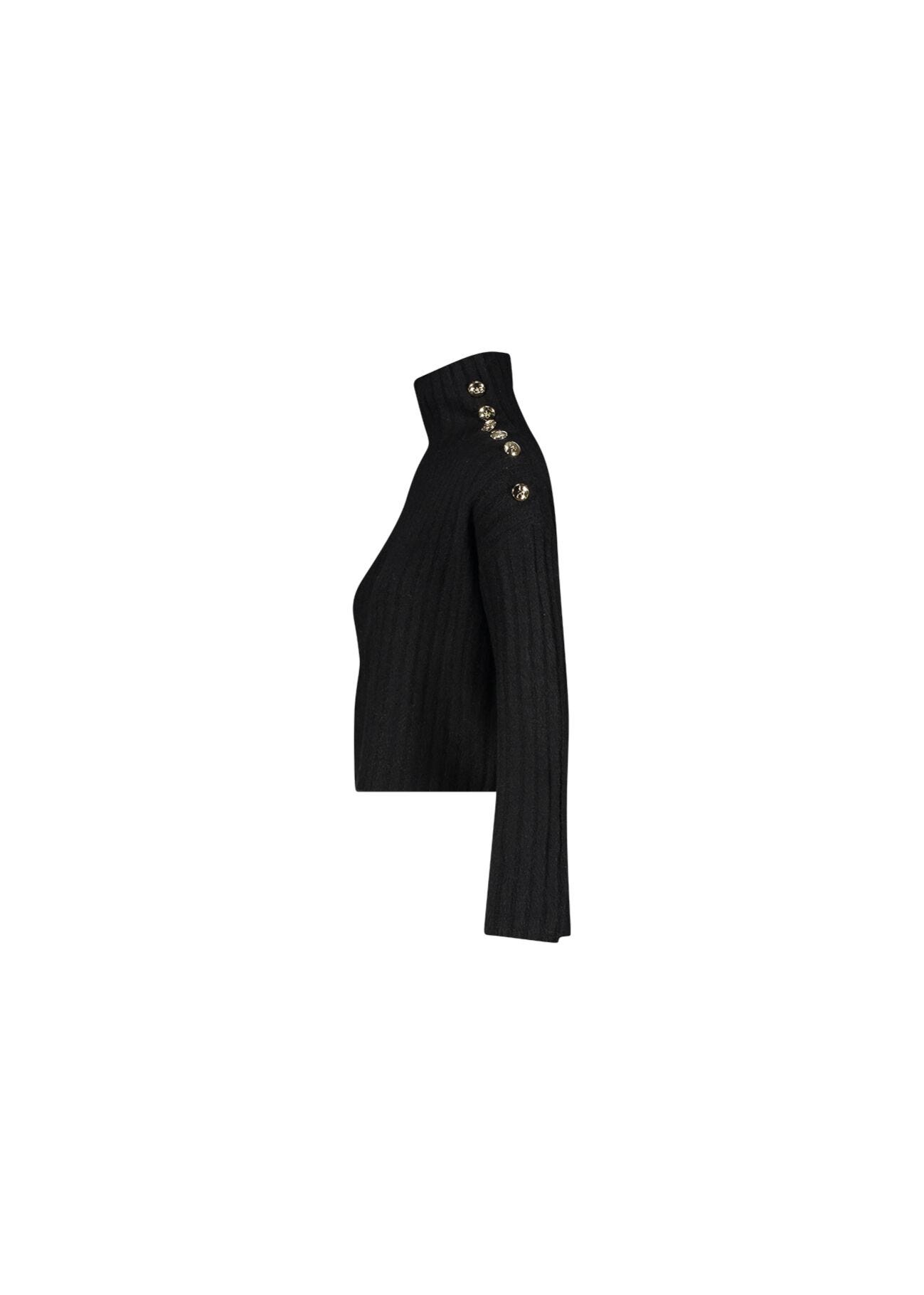 Wool-blend polo-neck jumper
