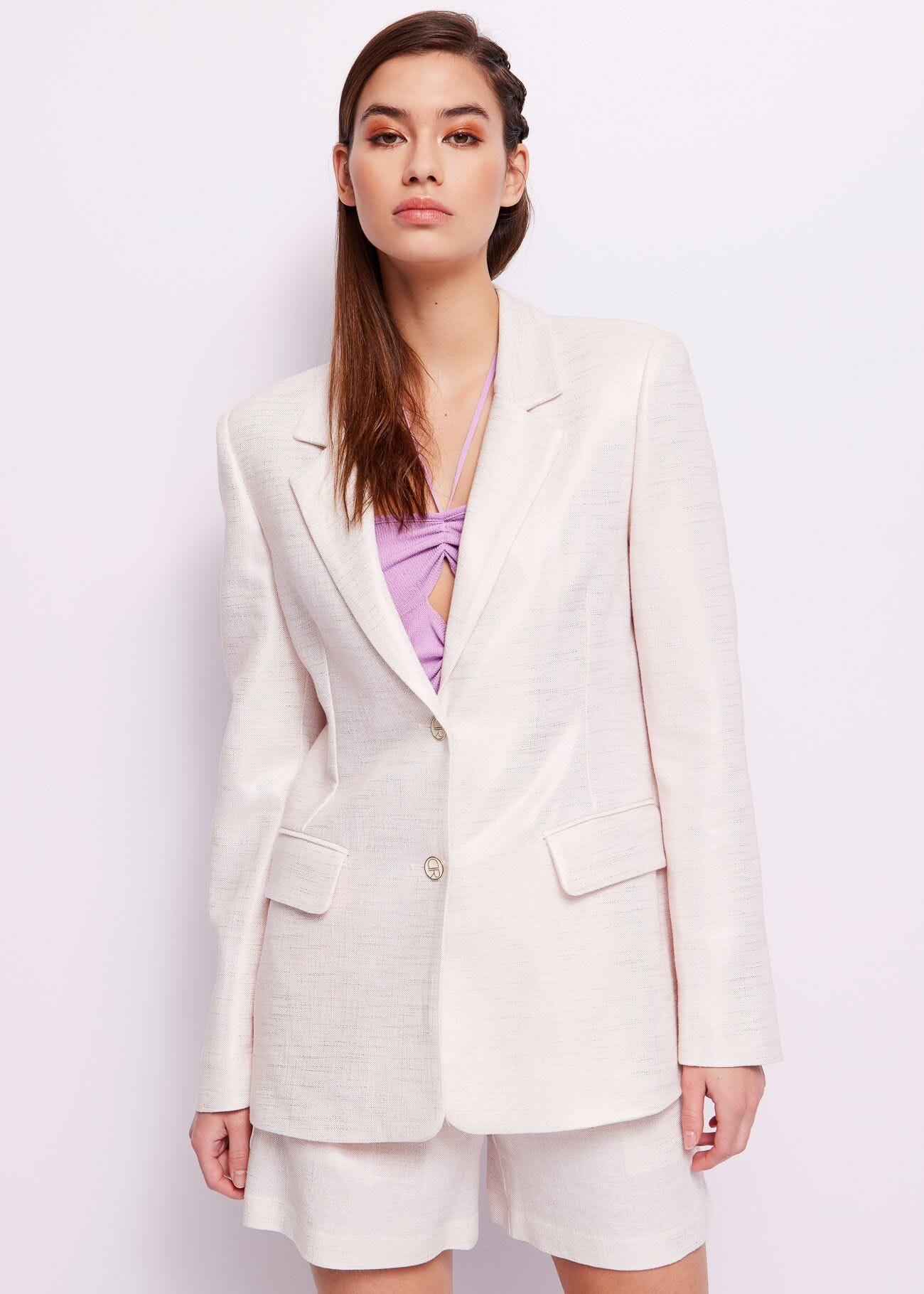 Linen-blend blazer  Denny Rose Official