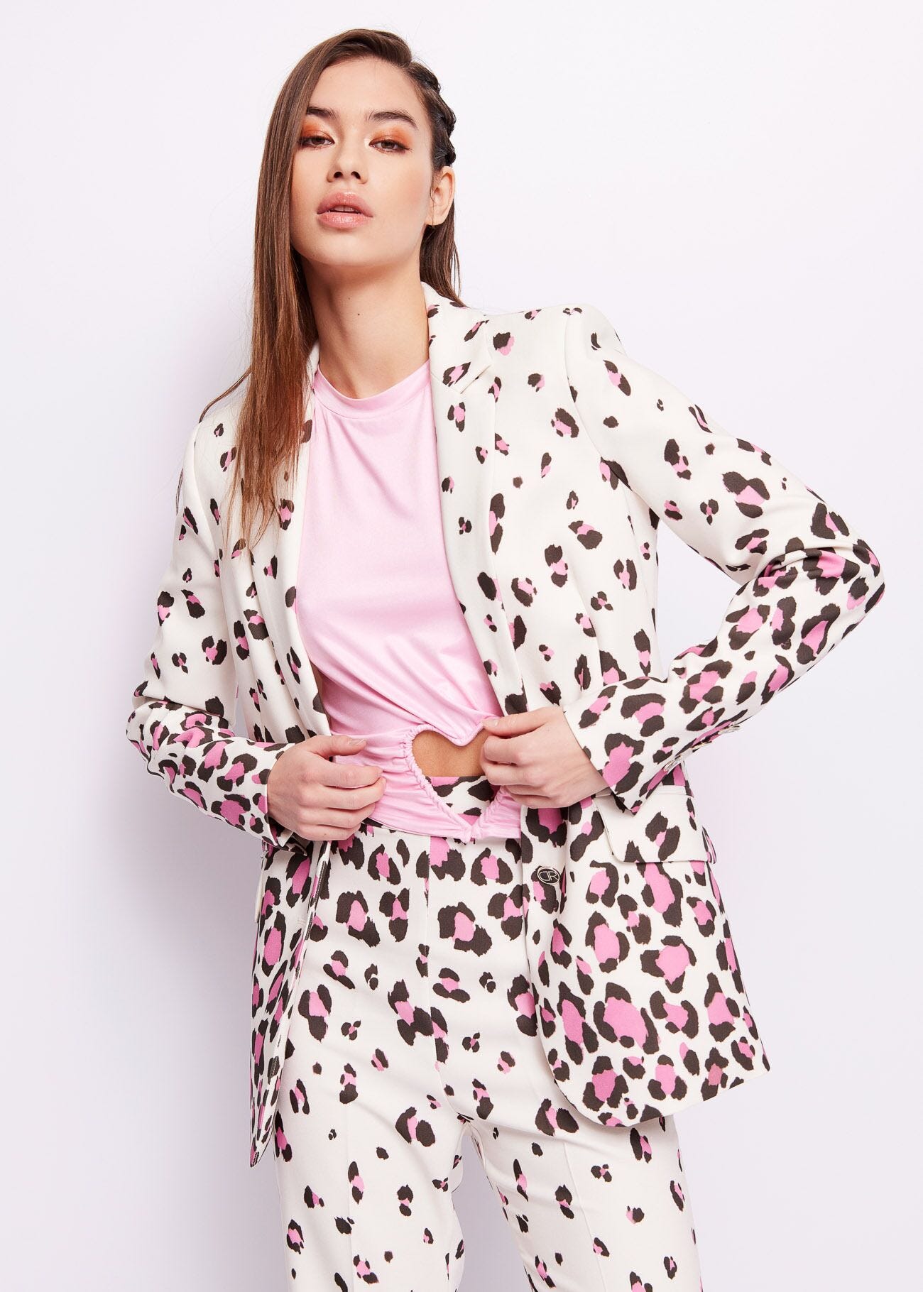 Animal-print blazer