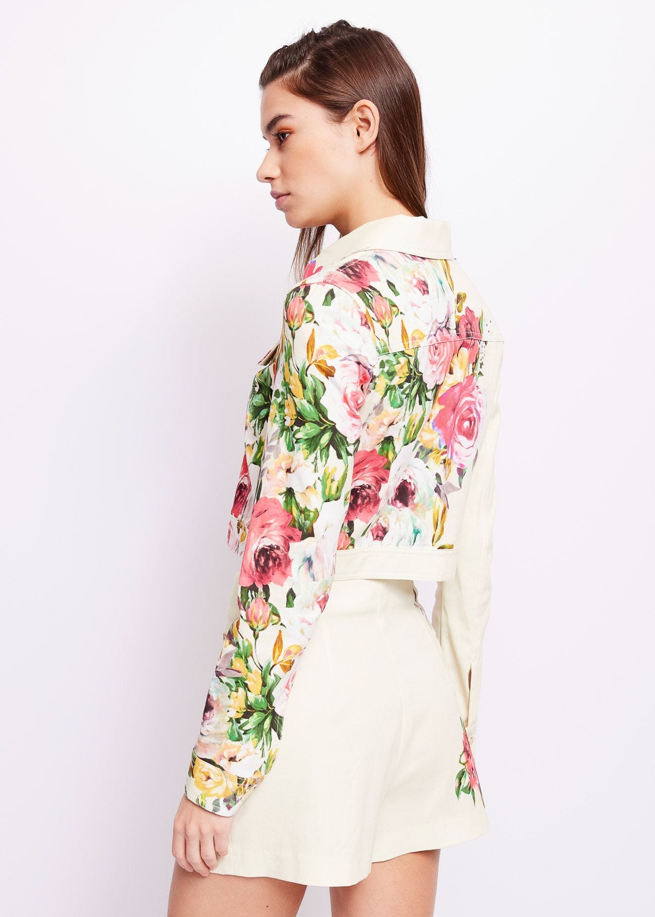 Floral-print jacket