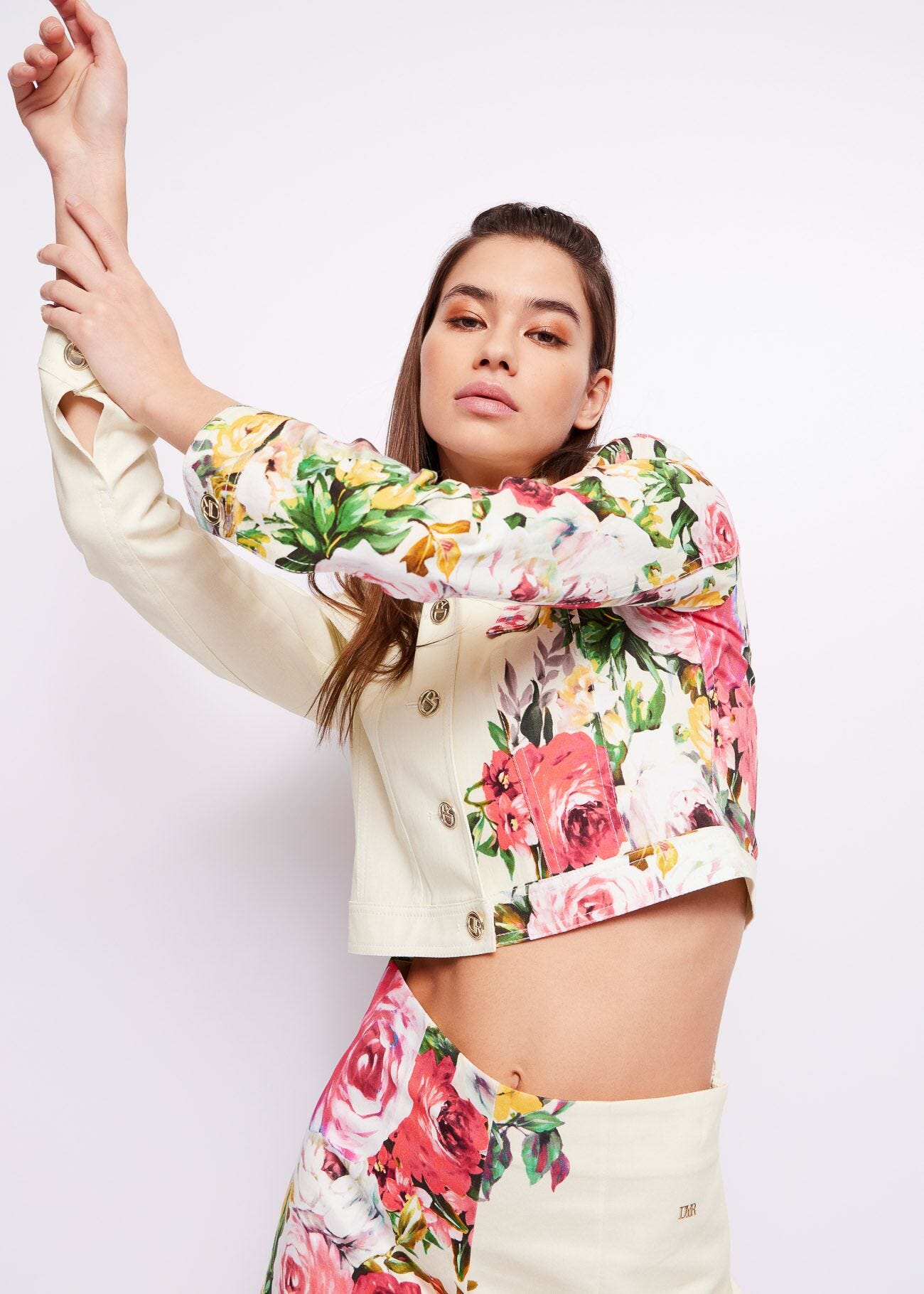 Floral-print jacket