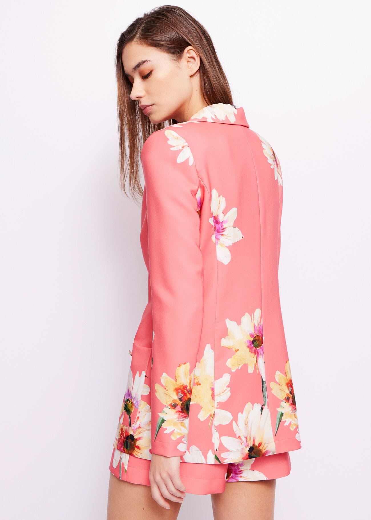 Floral-print blazer