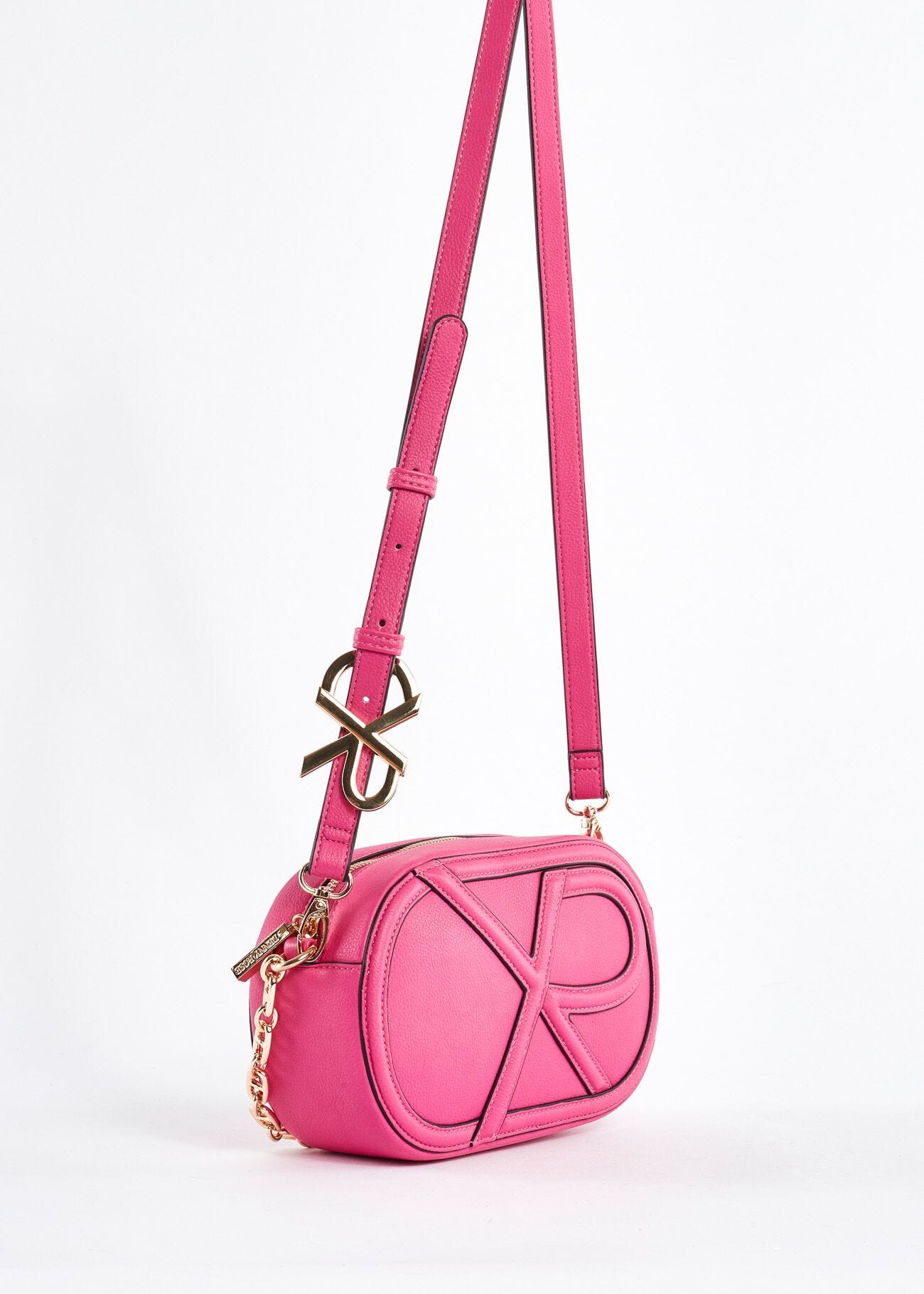 Eco-leather crossbody bag with logo