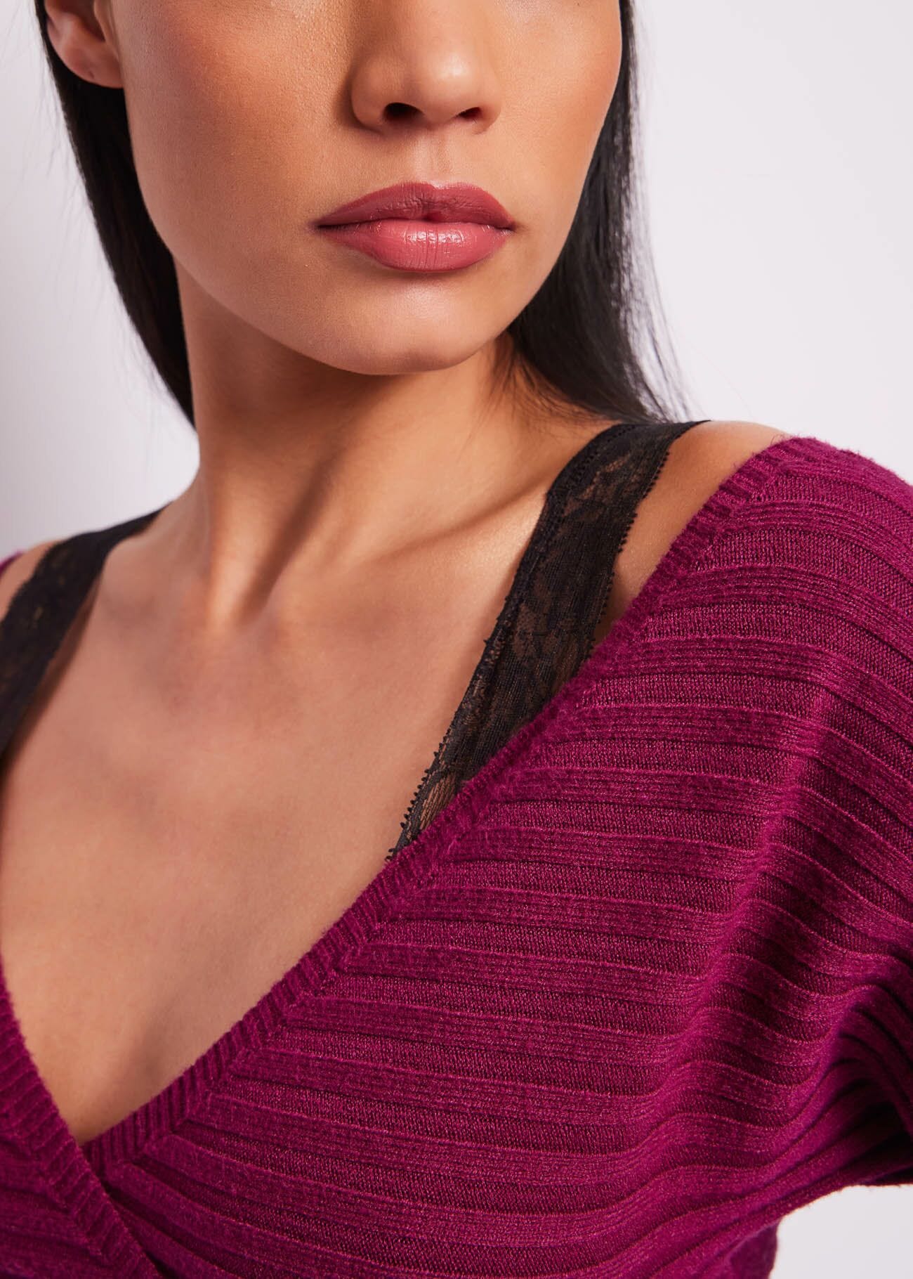 Purple knitted dress