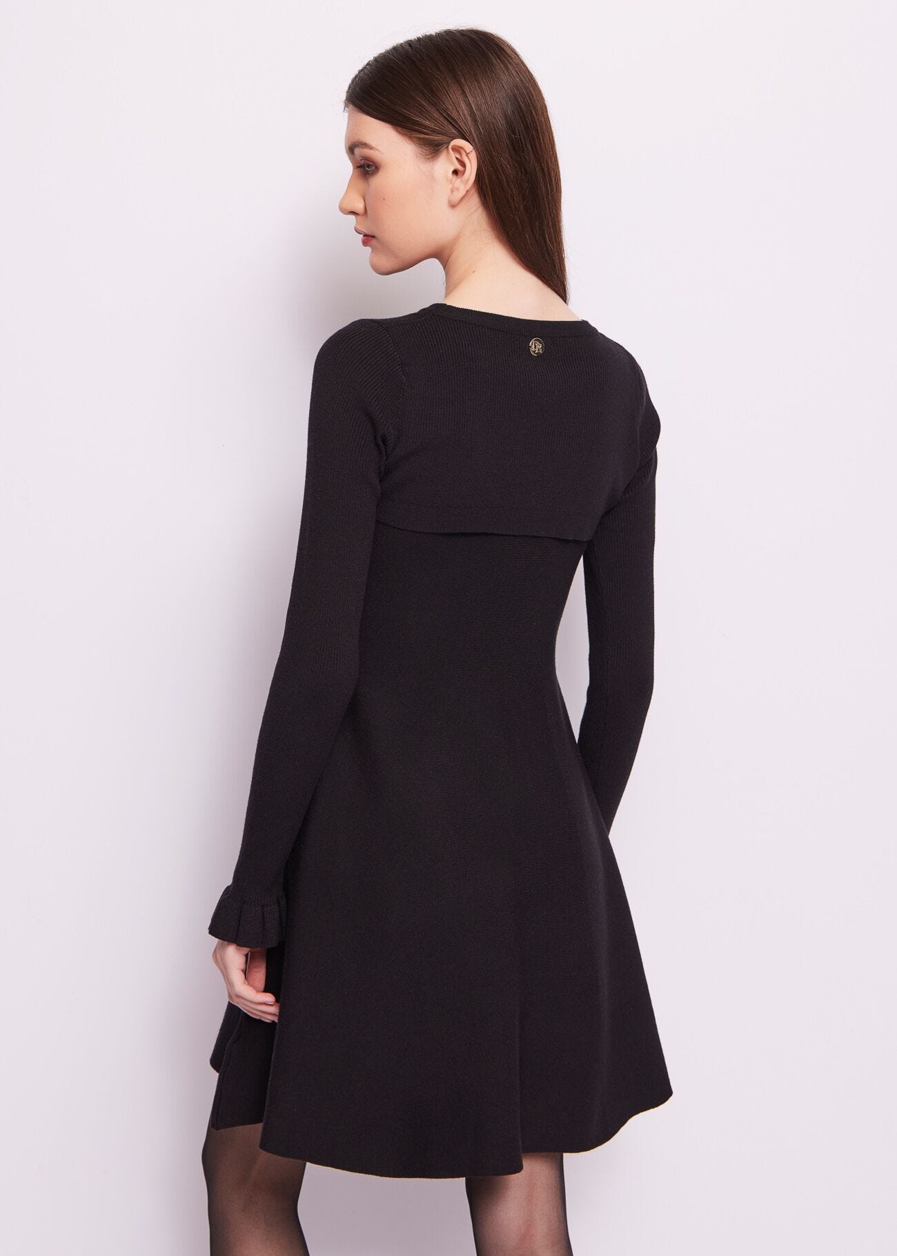 Black knitted mini dress