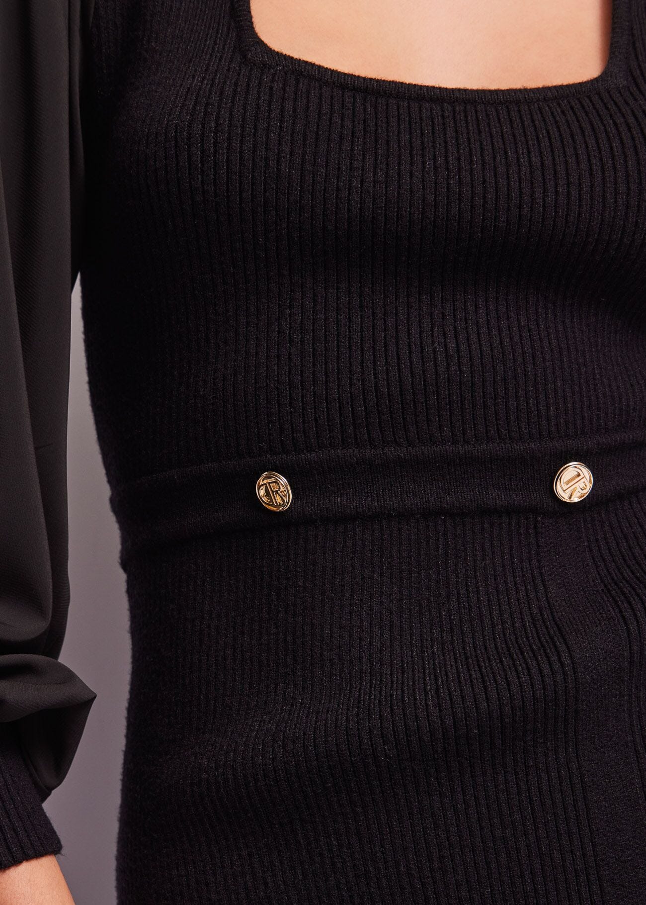 Vestido negro de punto