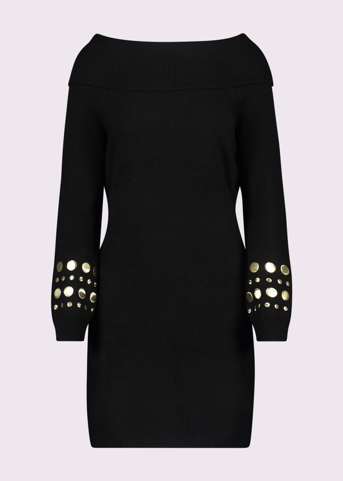 Black wool-blend mini dress