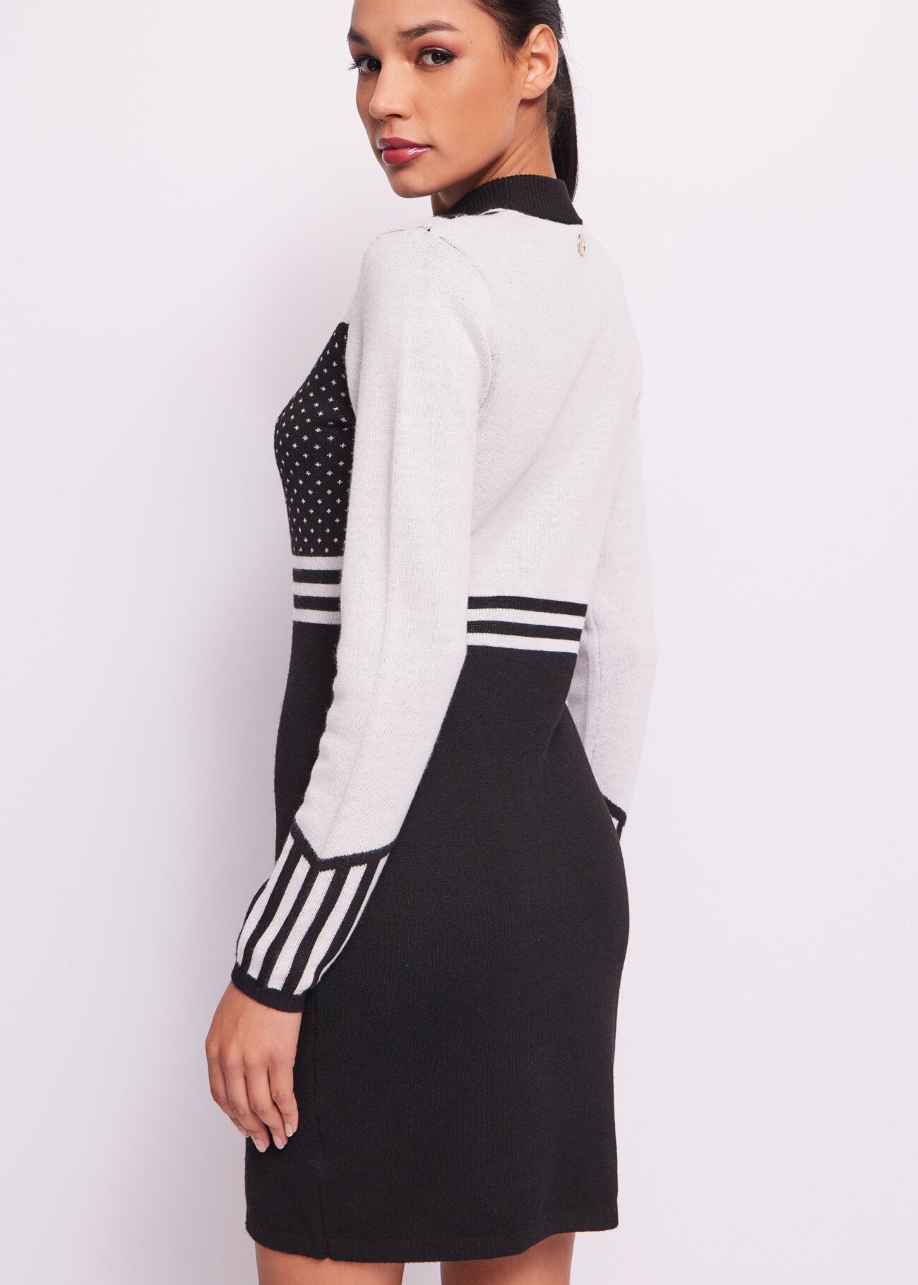 Mini abito in misto lana jacquard