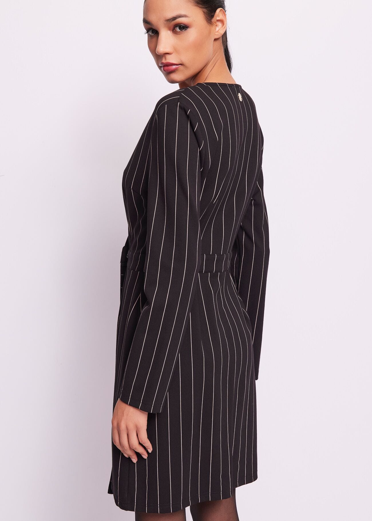 Pinstripe dress with studs