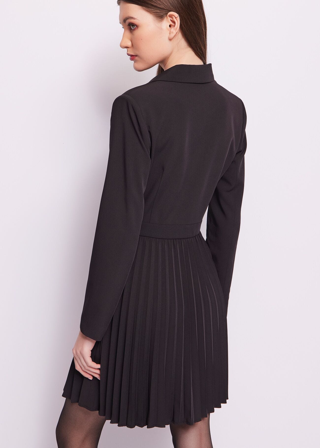 Black double-breasted dress