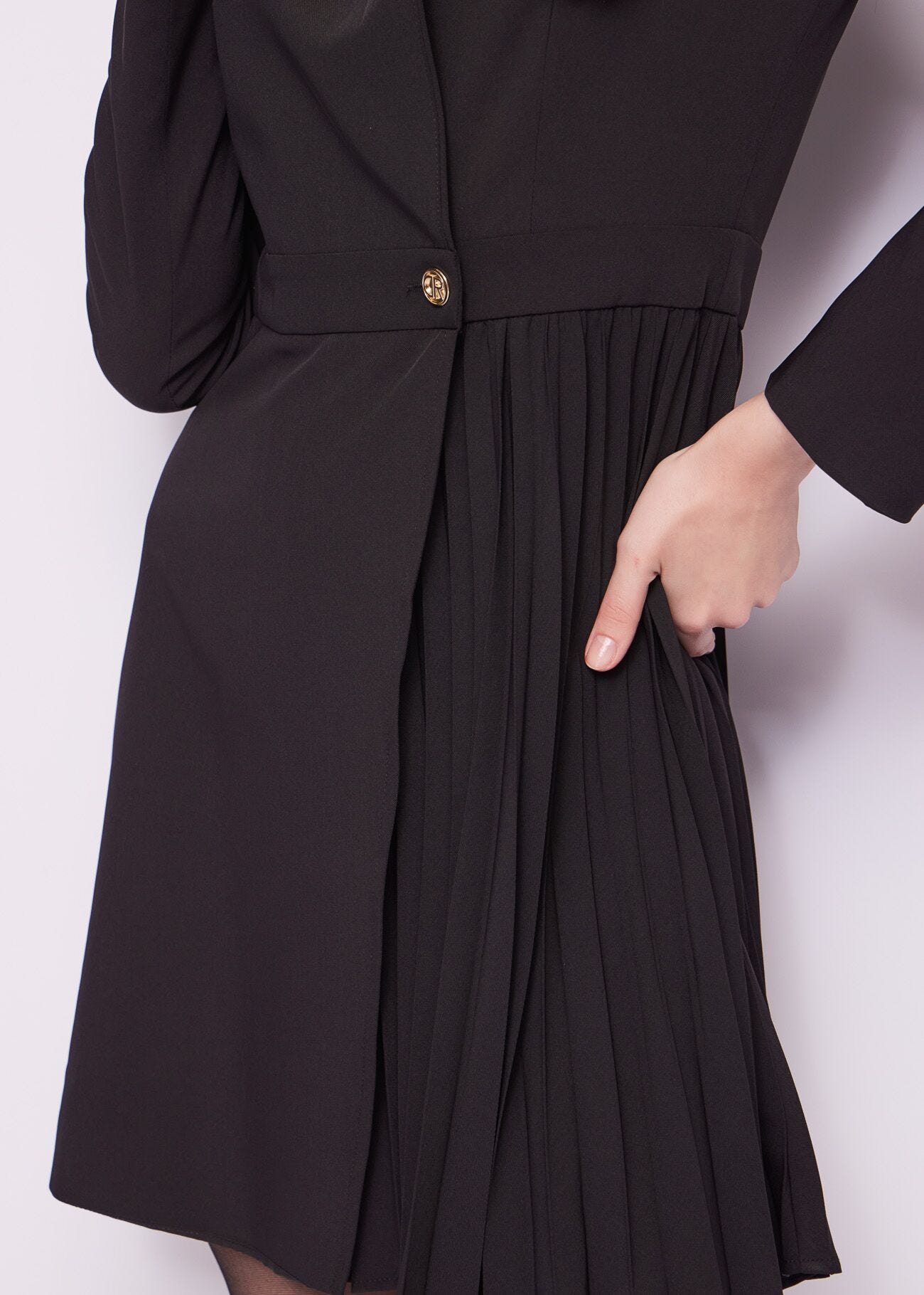 Black double-breasted dress