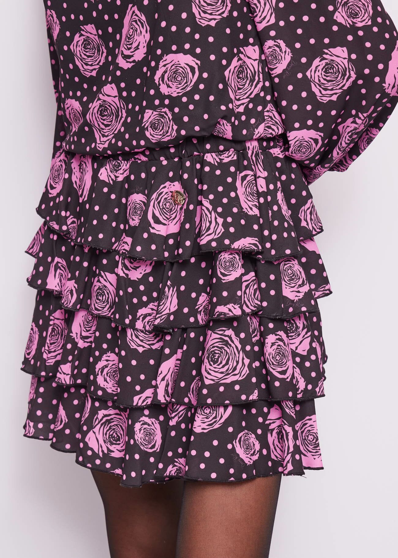 Mini abito in georgette stampata