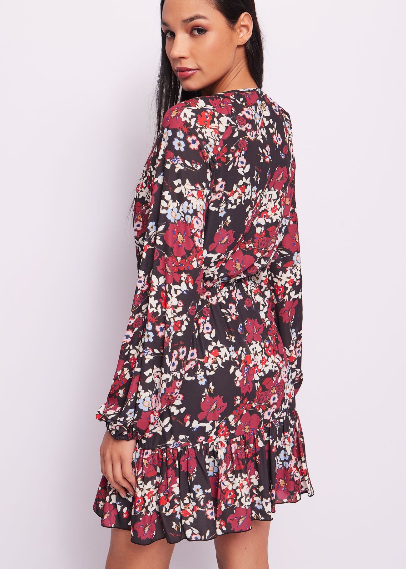 Mini abito in georgette floreale