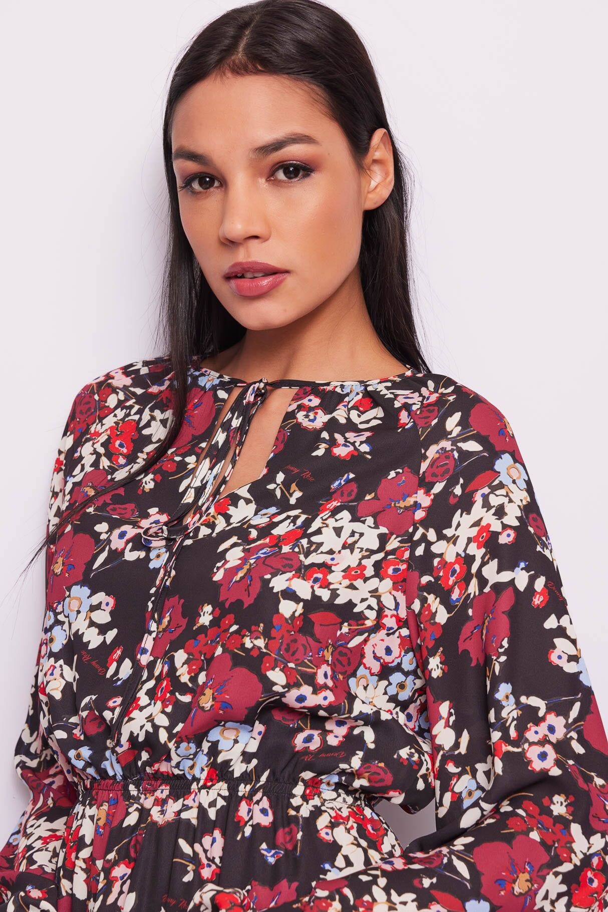 Mini abito in georgette floreale