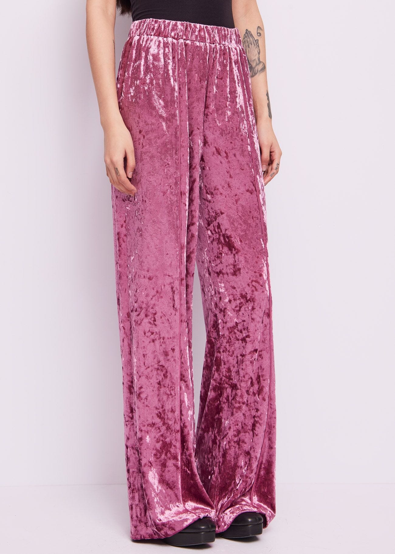 Pink chenille trousers