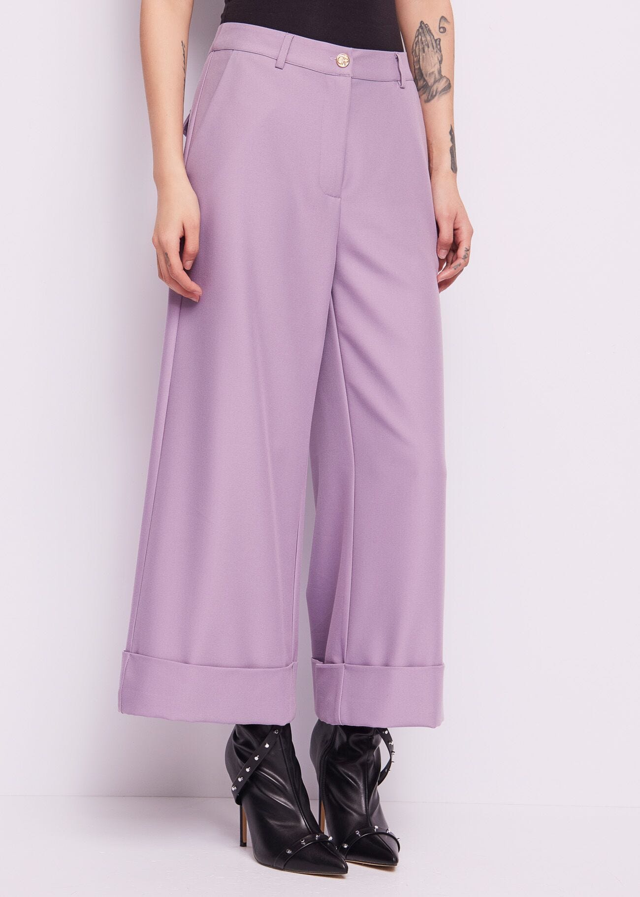 Pantaloni in flanella lilla