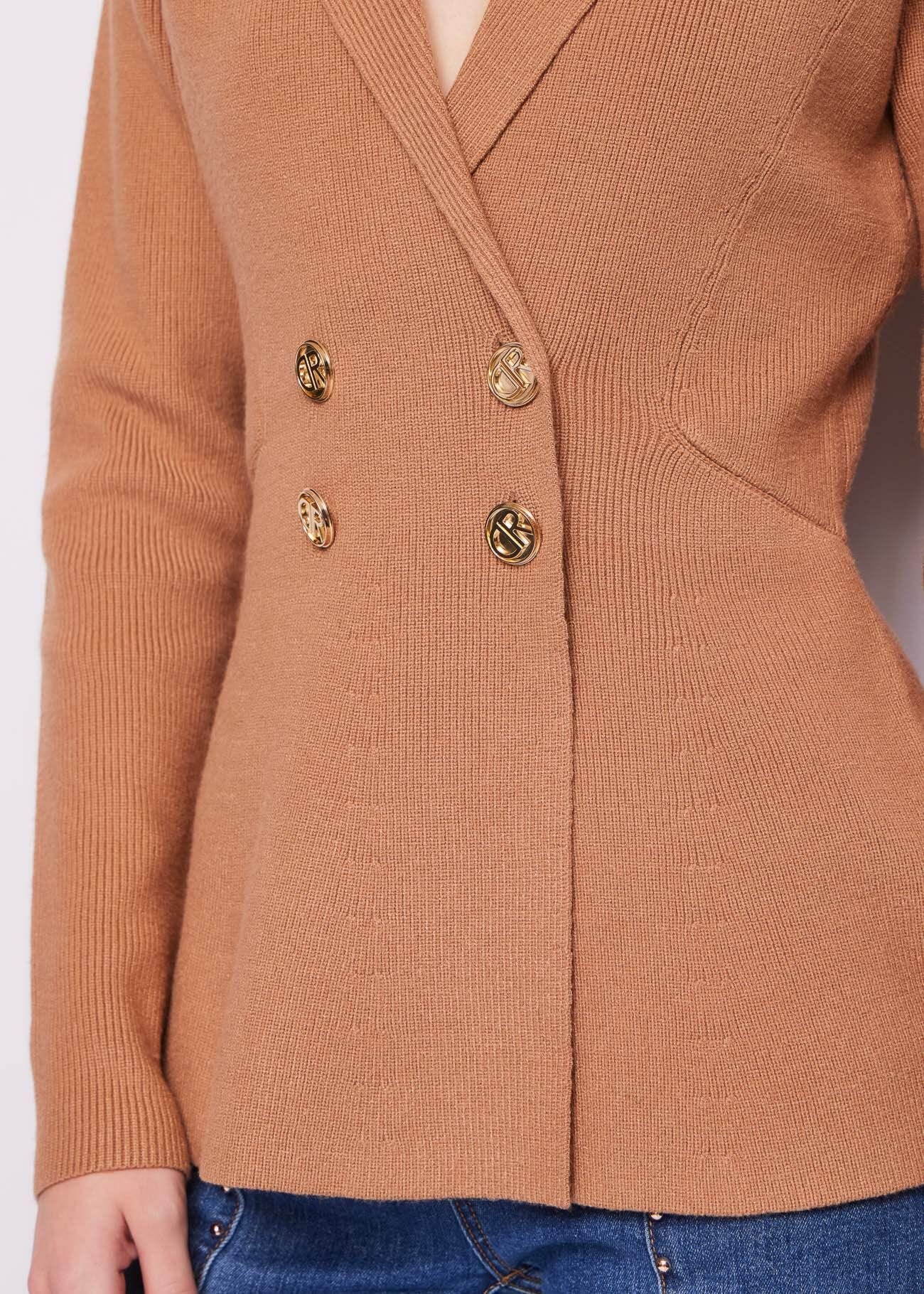 Brown knitted blazer