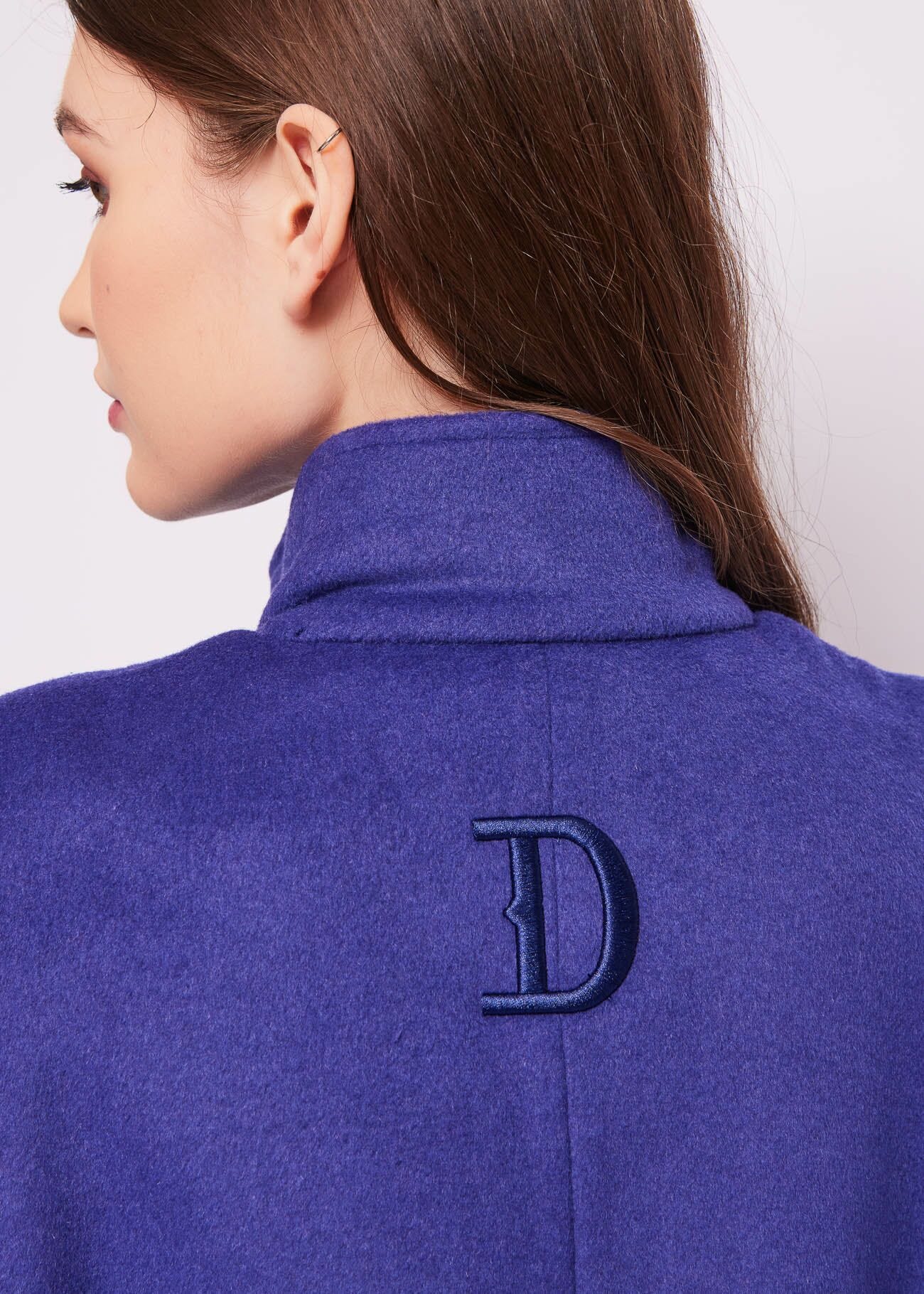 Blue wool-blend cape
