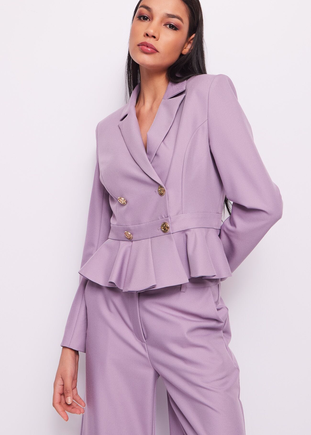 Lilac double-breasted blazer