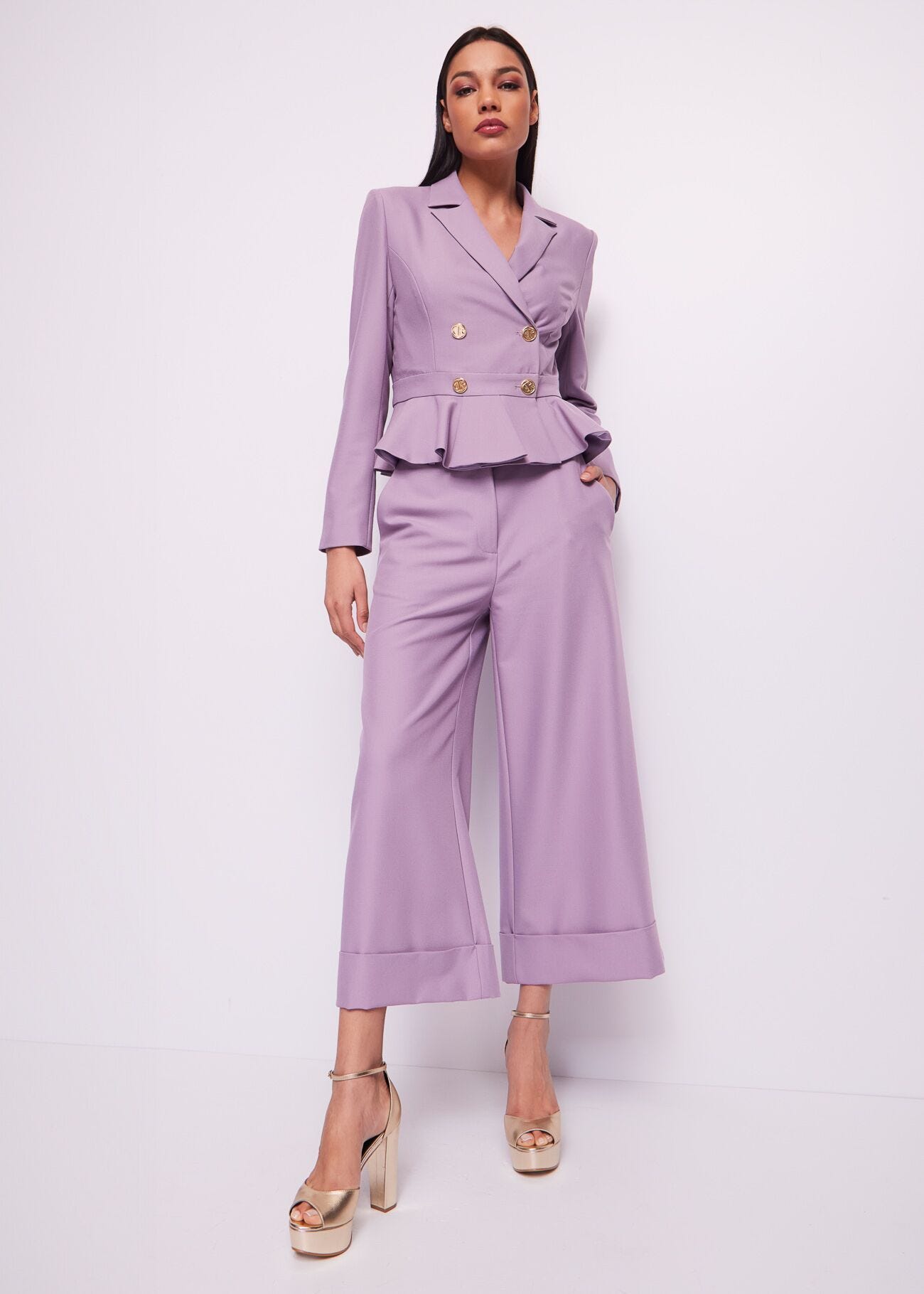 Lilac double-breasted blazer