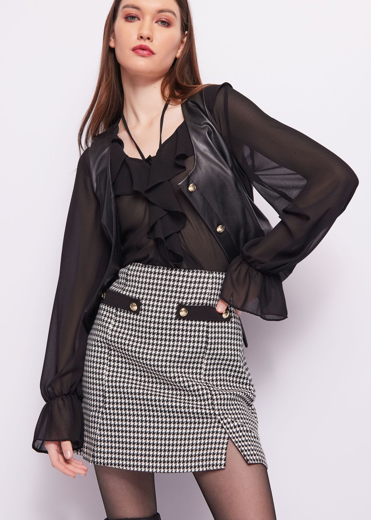 Black leatherette vest