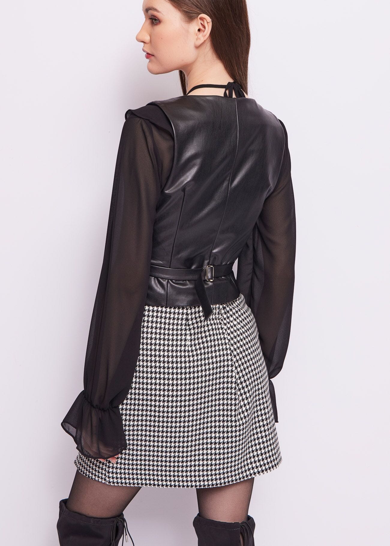 Black leatherette vest