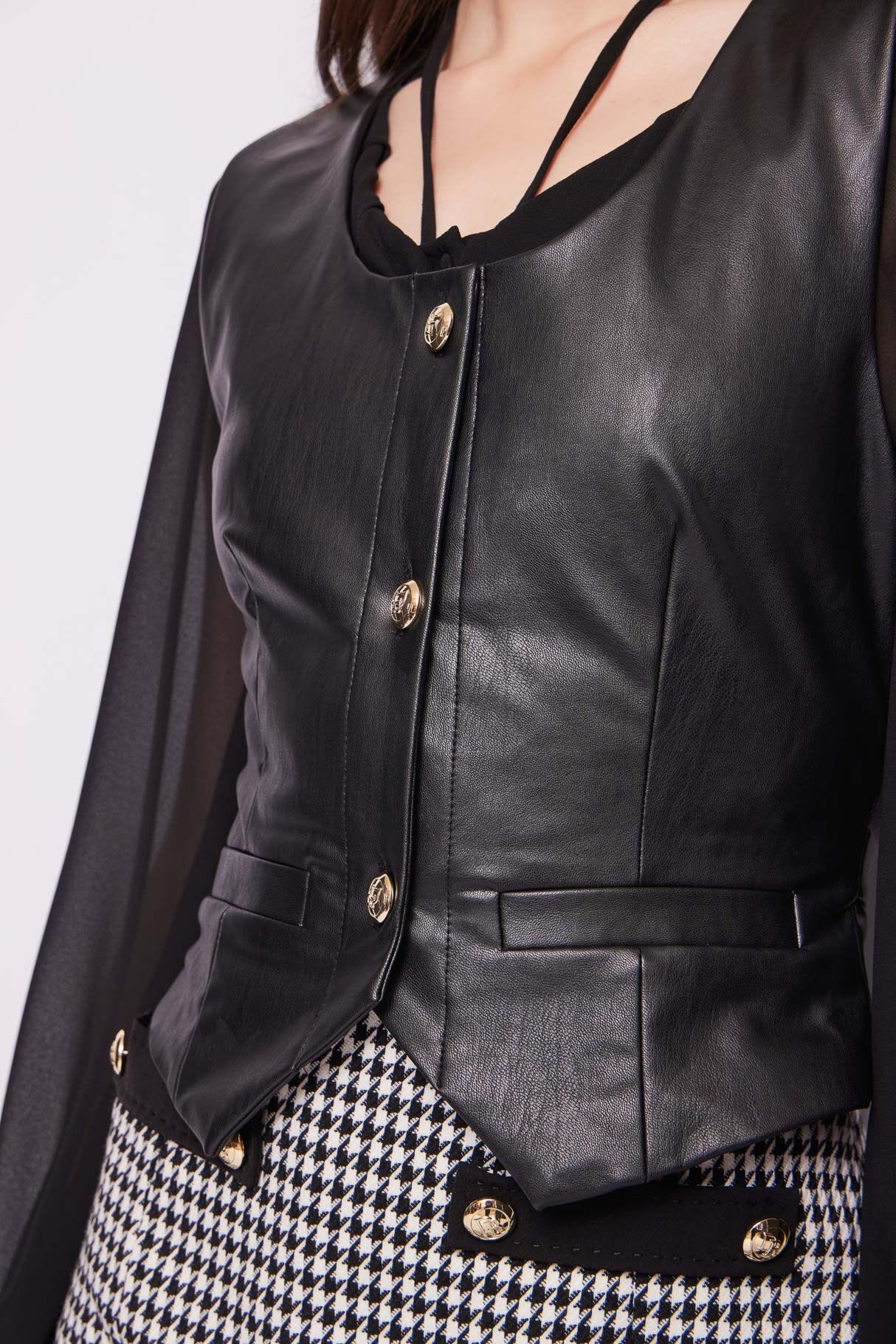 Black leatherette vest