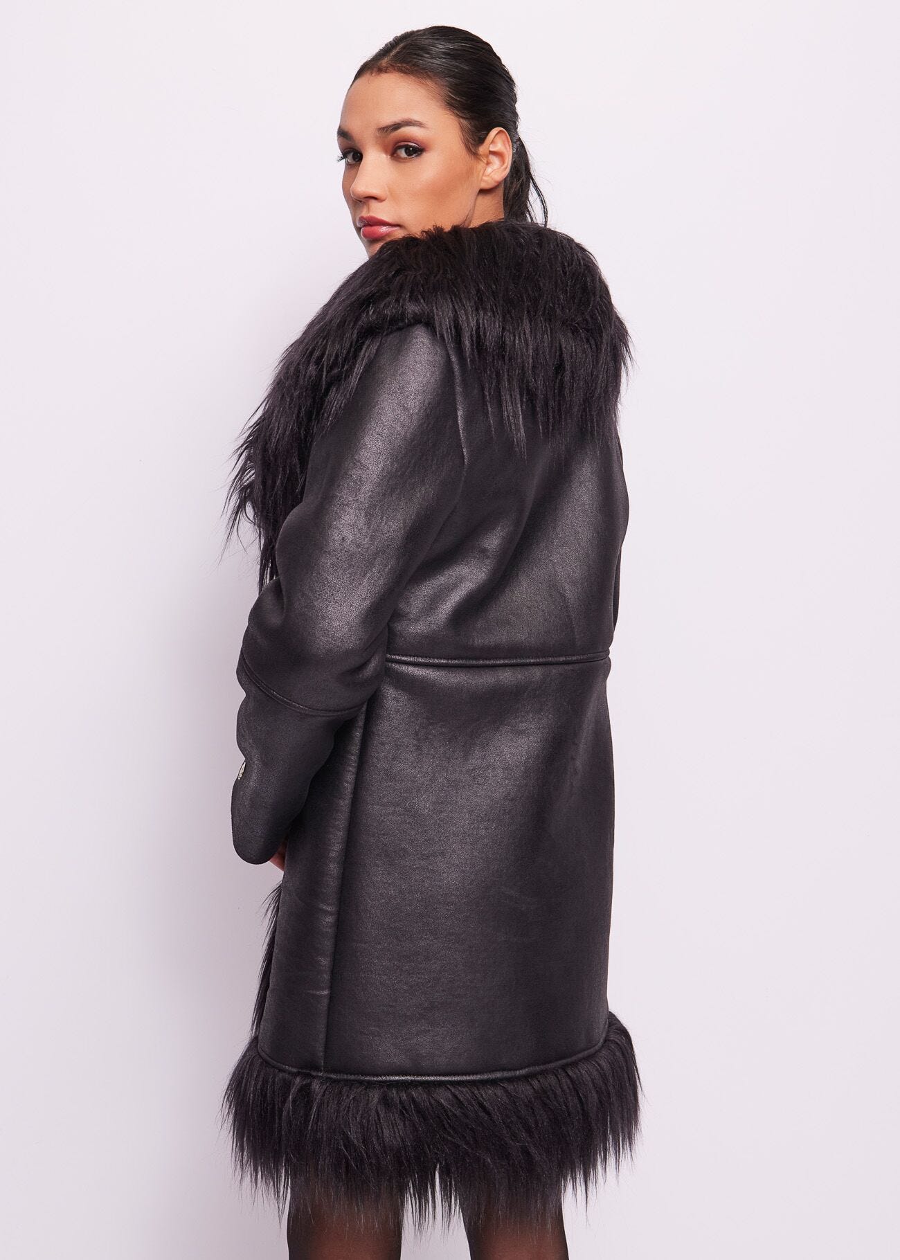 Black leatherette coat