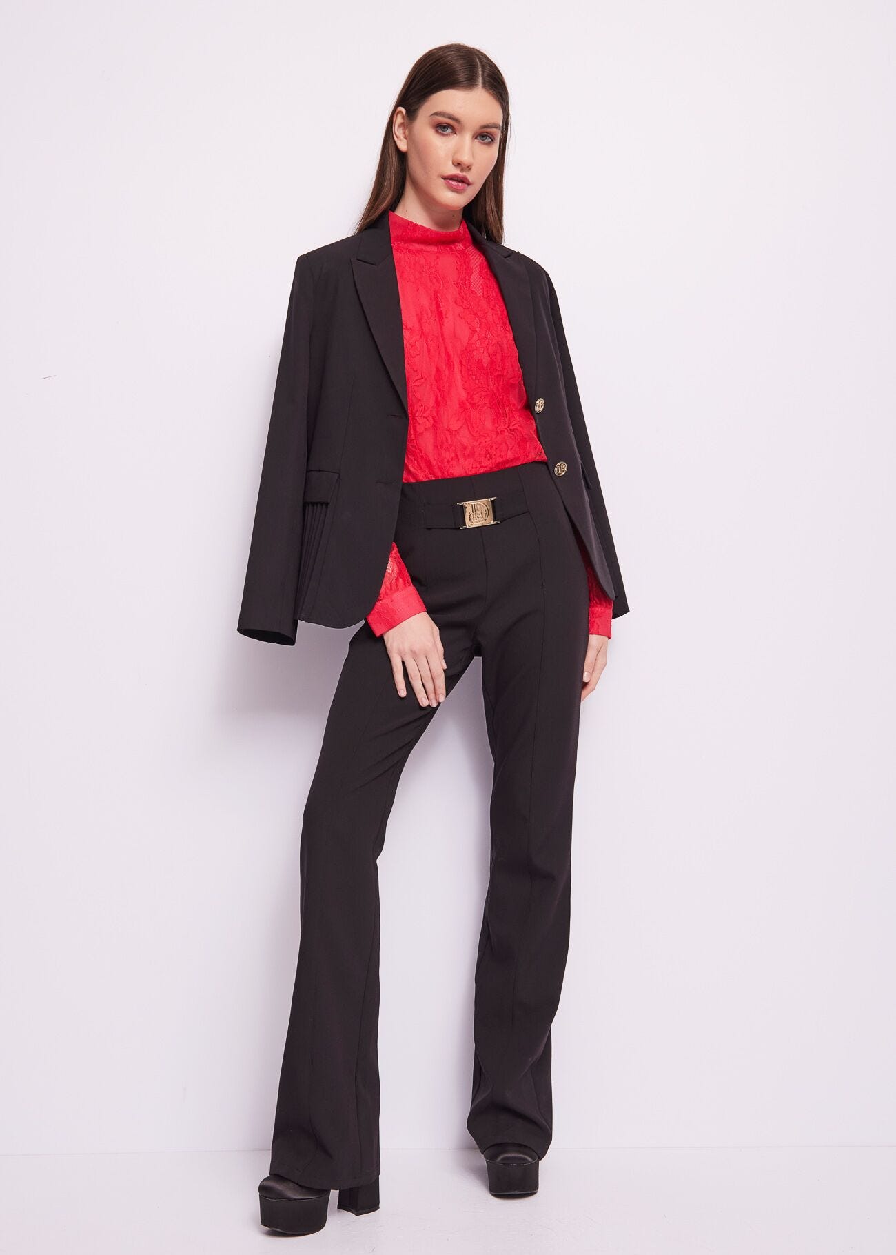 Blusa in pizzo rosso