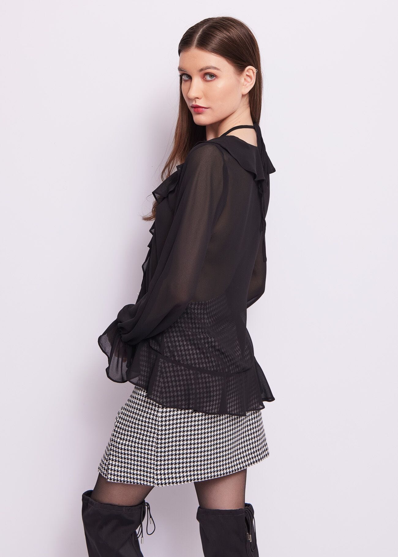Black georgette blouse