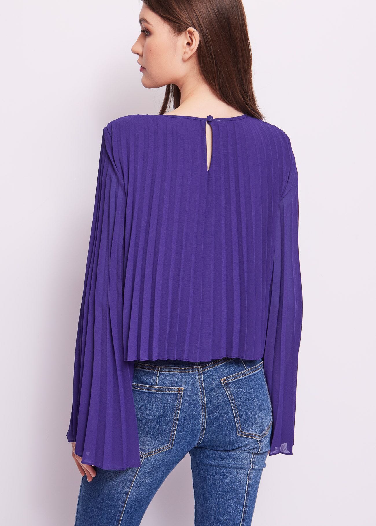 Purple pleated blouse