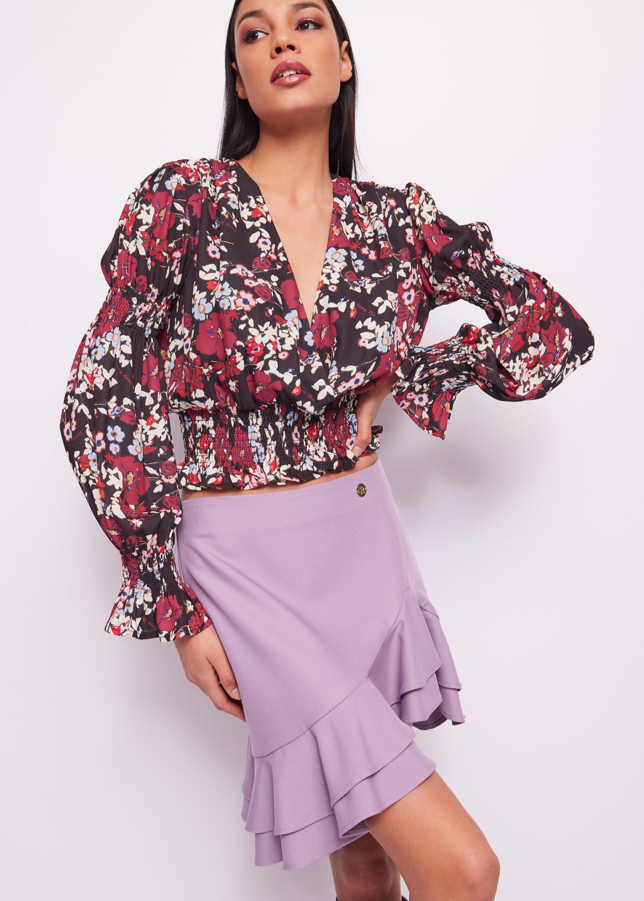 Floral-print blouse