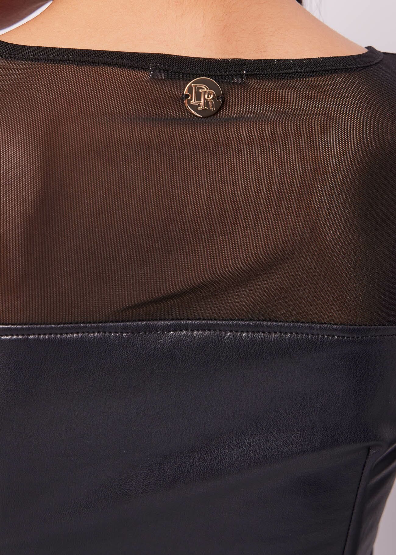 Black leatherette t-shirt