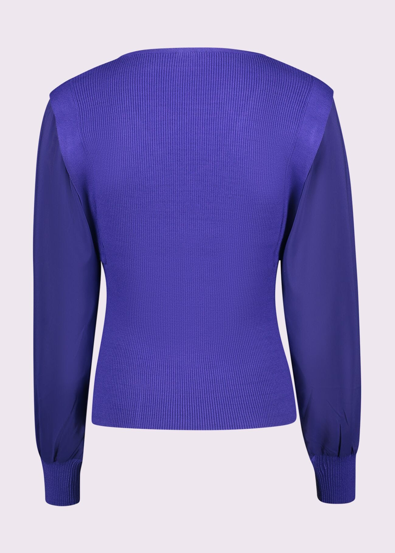 Purple ribbed jumper with buttons
