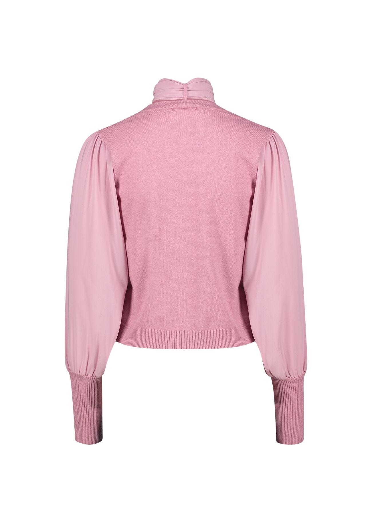 Cardigan rosa con foulard