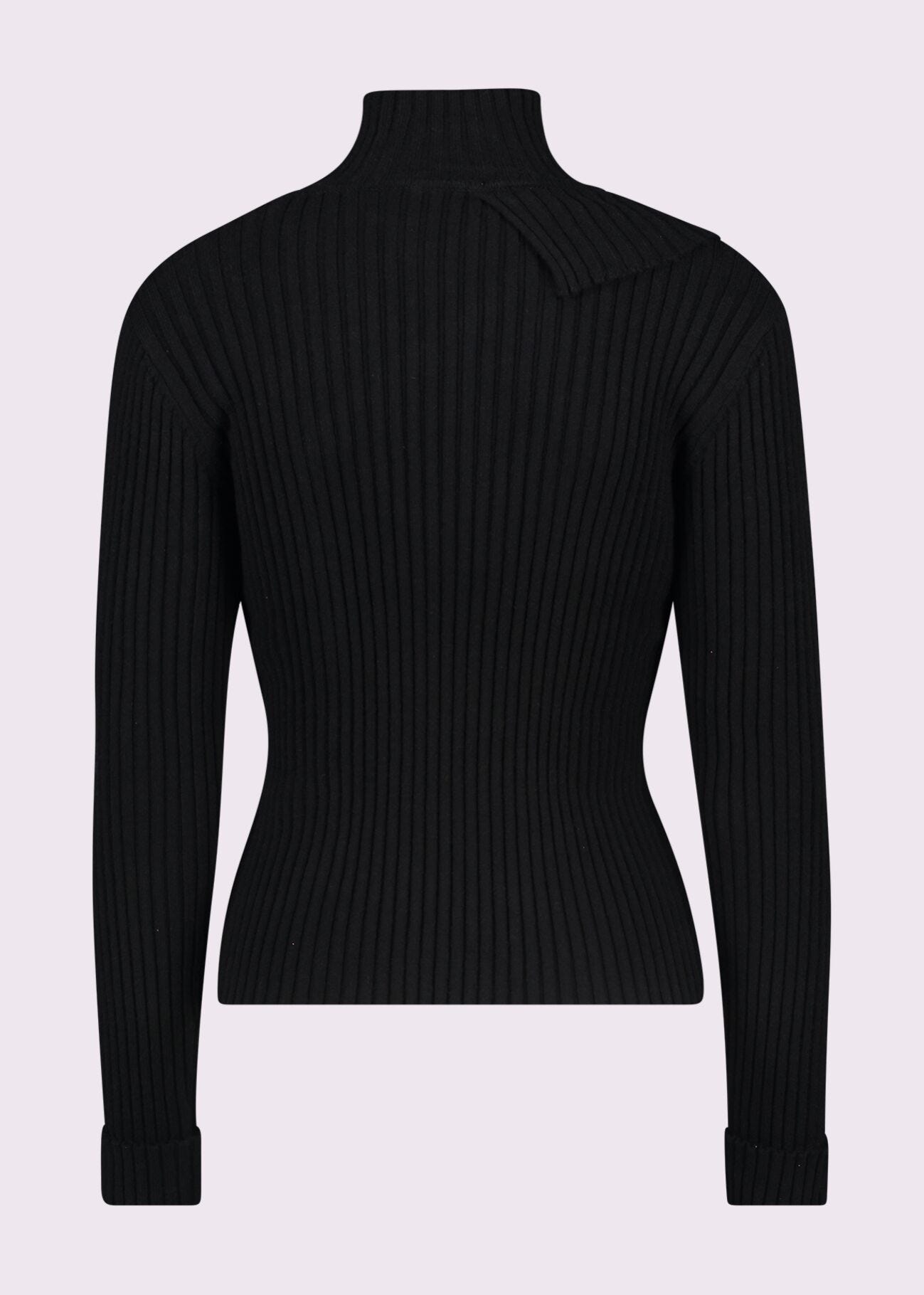 Black ribbed jumper with buttons