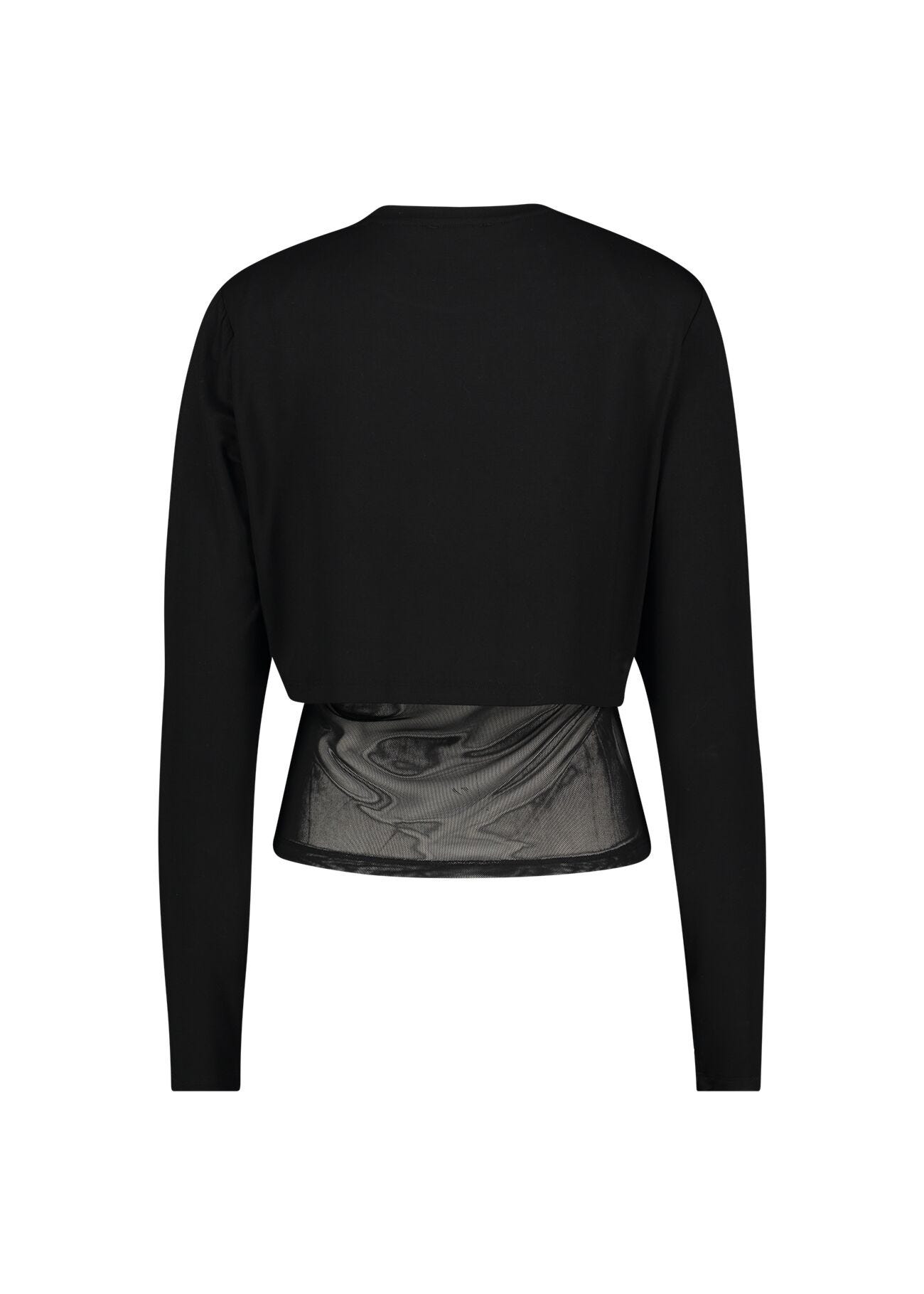 Black jersey t-shirt with tulle