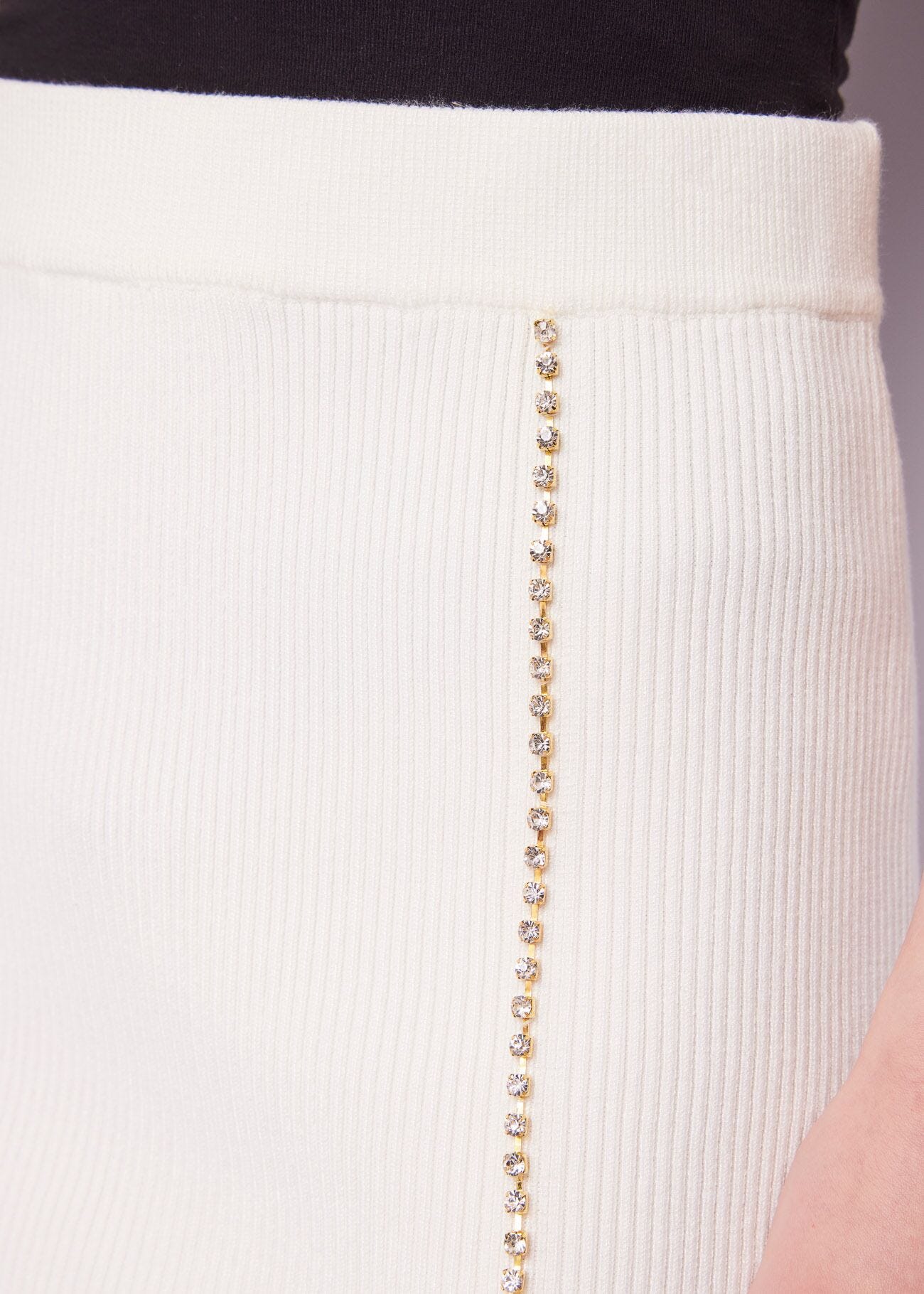 Minigonna bianca in maglia a coste
