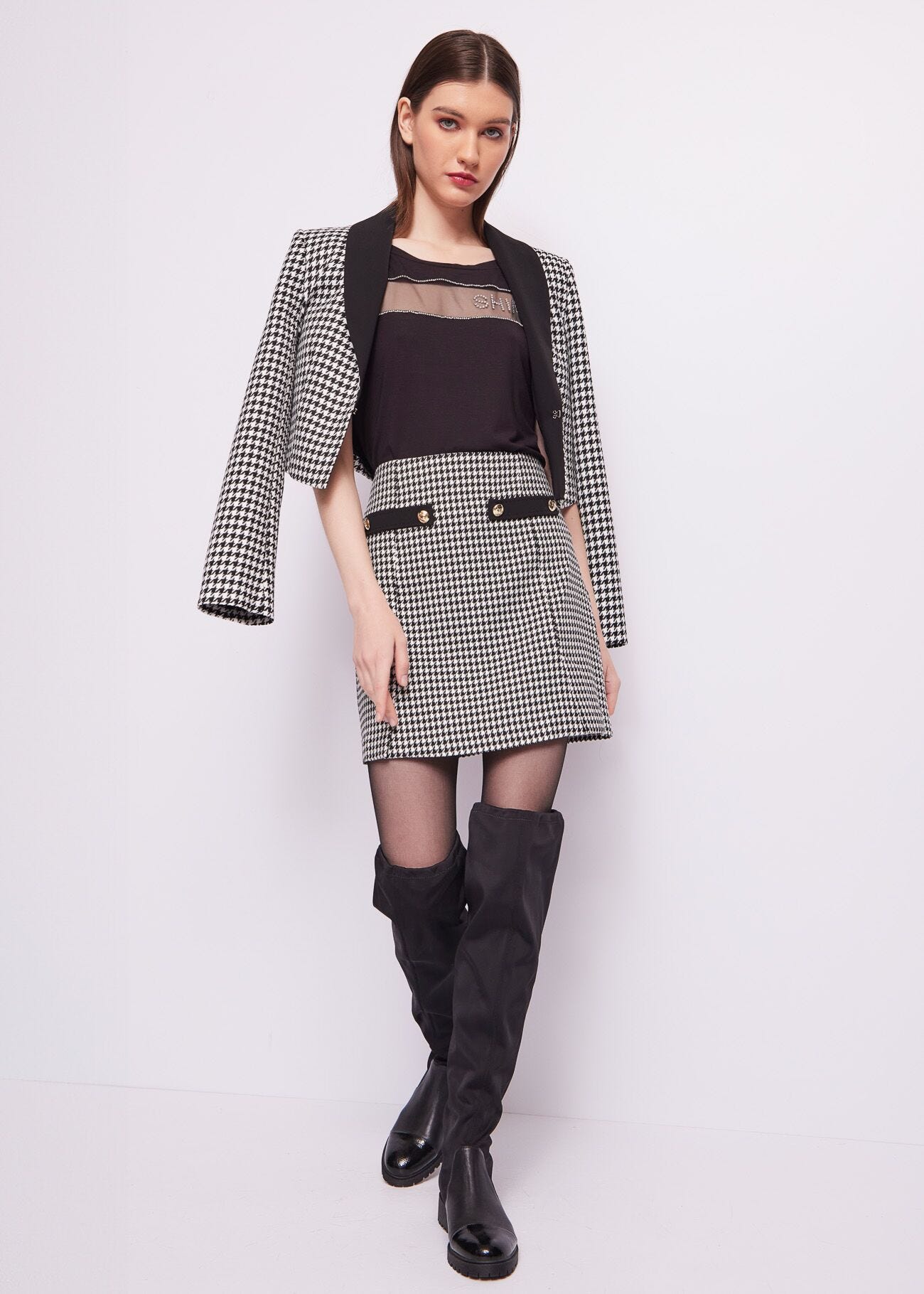 Houndstooth miniskirt
