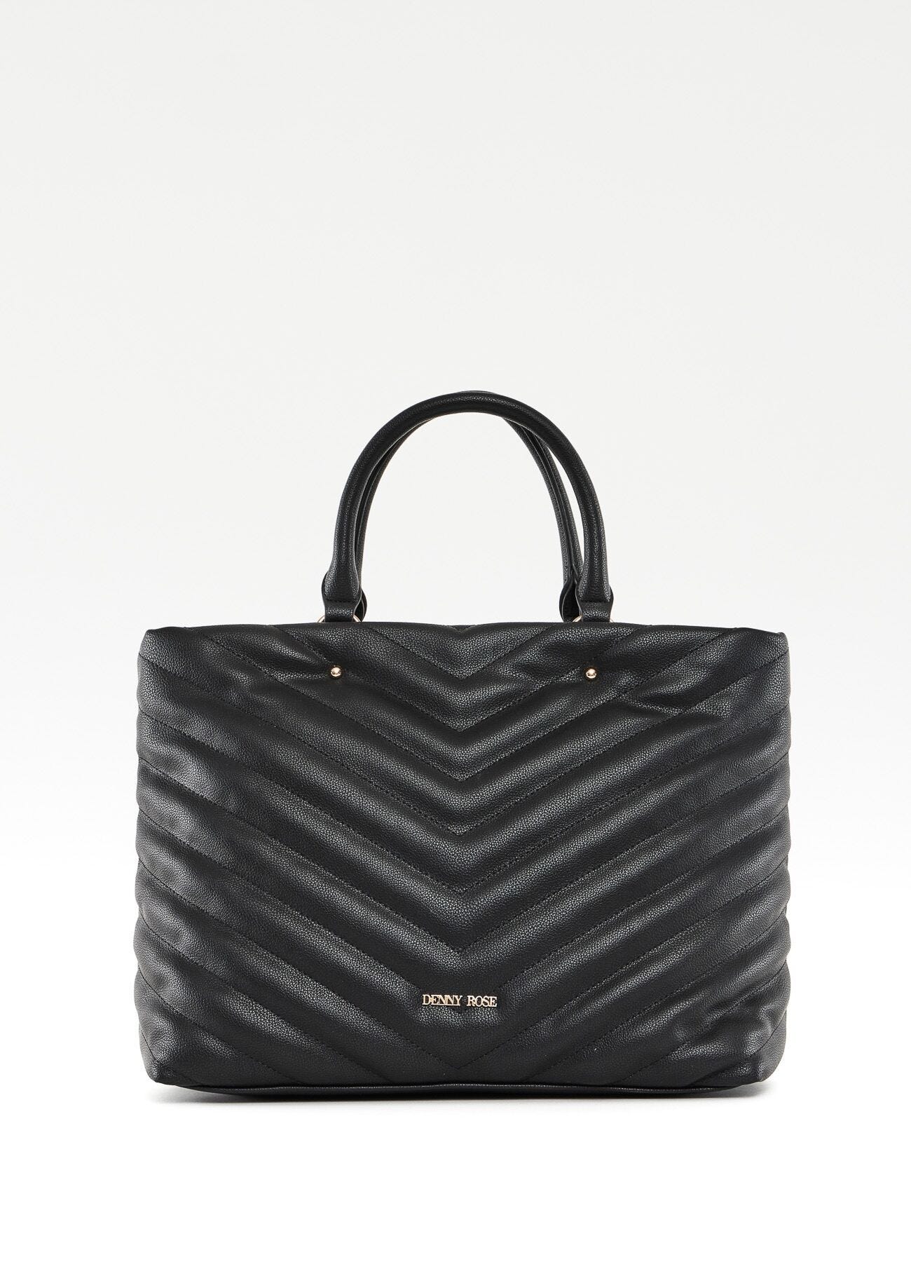 Shopping bag nera trapuntata